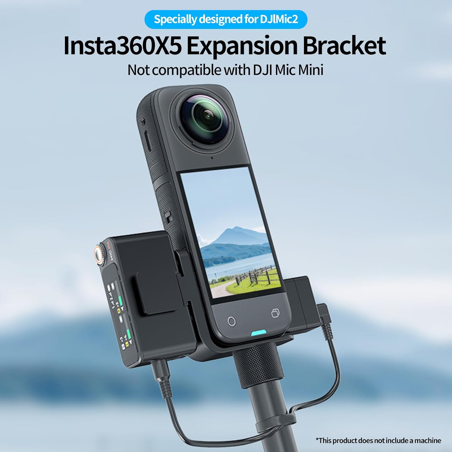 XBERSTAR Mic Cold Shoe Mount for 360 X5 Invisible Mic Bracket Compatible with DJI MIC2 External Adapter Microphone Holder image number 2