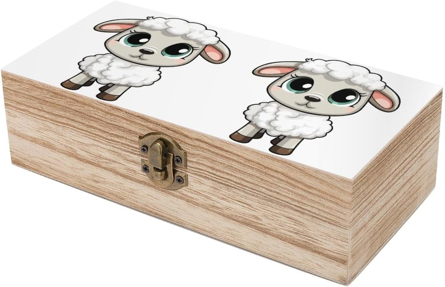 Lamb Wooden Box Wood Wedding Keepsake Boxes with Lids Small Decorative Boxes Lightweight Wooden Memory Storage Box for Crafts Keepsakes Jewelry Photo Letter Storage image number 6