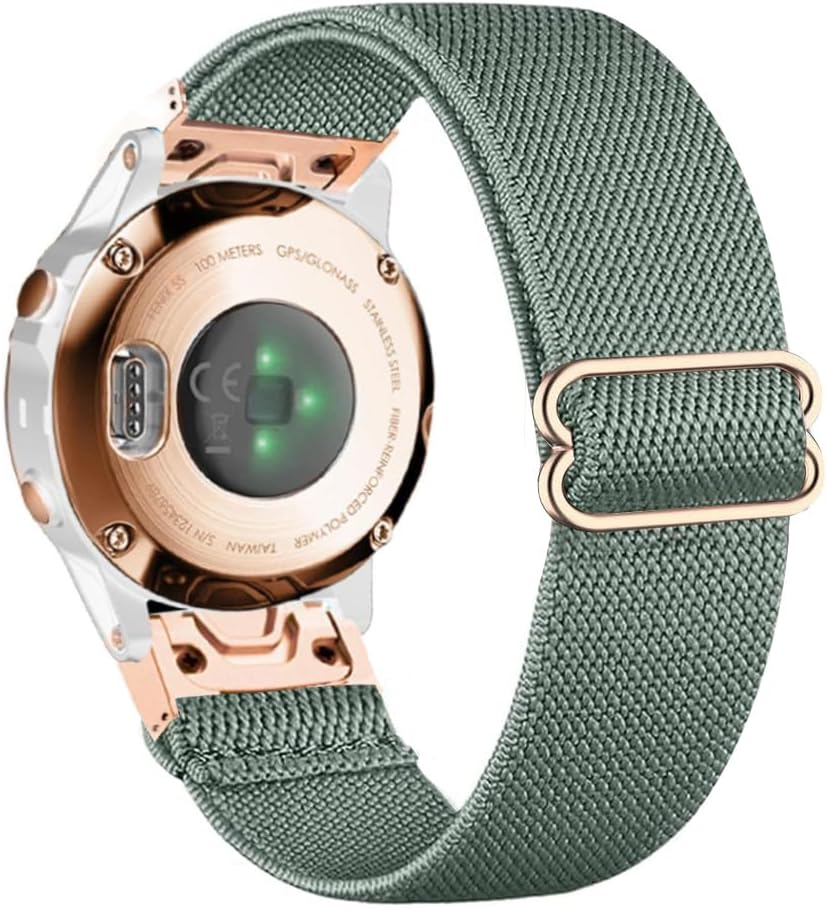 TUCOMO Elastic Nylon Wristband Compatible with Garmin Fenix 7S / Fenix 6S / Fenix 5S / Descent Mk2S, Quick Fit 20 Mm Loop Stretchy Replacement Strap for Garmin Epix Pro 42 Mm Men Women