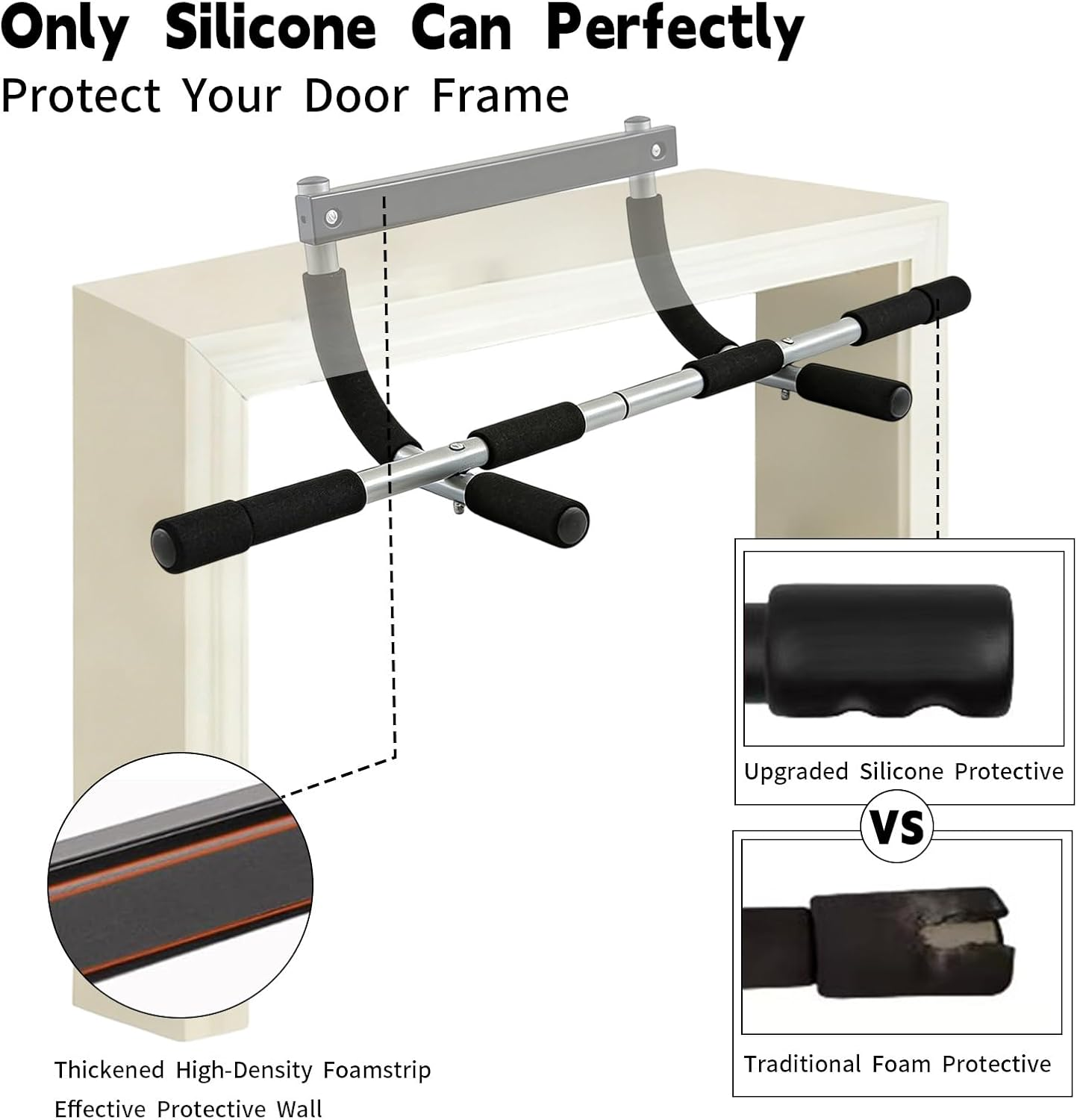 Pull up Bar for Doorway, Adjustable Width Locking, Stainless Steel Gym Equipment, Home Gym Portable, for Strengthening Exercises at Home or Gym