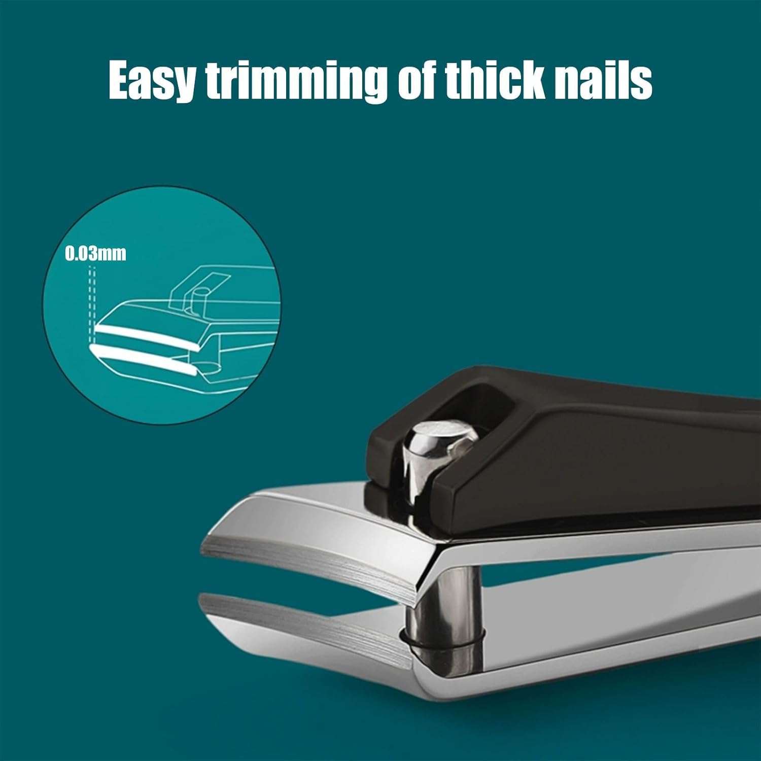 Luzcauwy Ingrown Nail Clipper &ndash; Slant Curved Blade Nail Clippers for Thick Nails, Professional Toenail Clippers for Ingrown Nails, Seniors & Men, Podiatrist Recommended Design