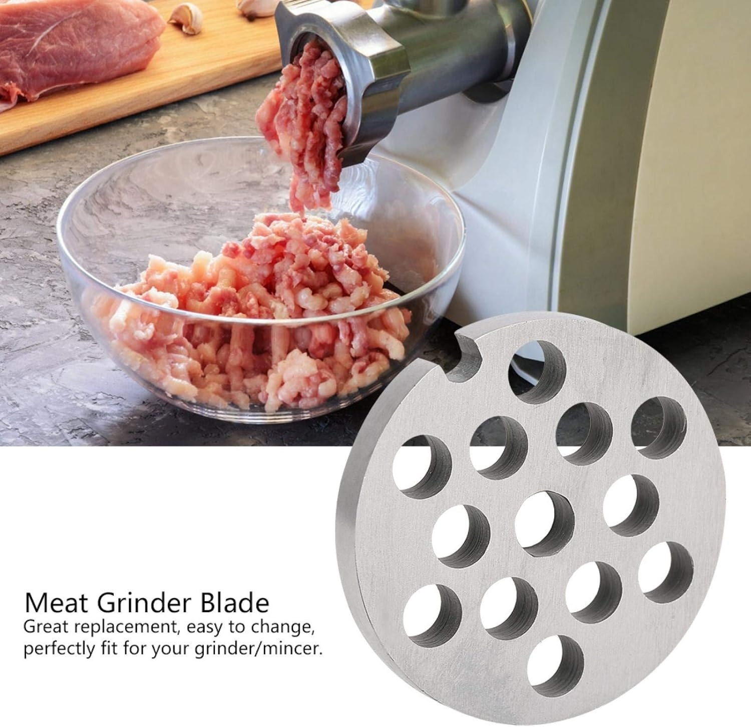 Meat Grinder Plate Disc Blade Replacement Stainless Steel for Meat Grinder Kitchen Accessories (8 Mm) image number 4