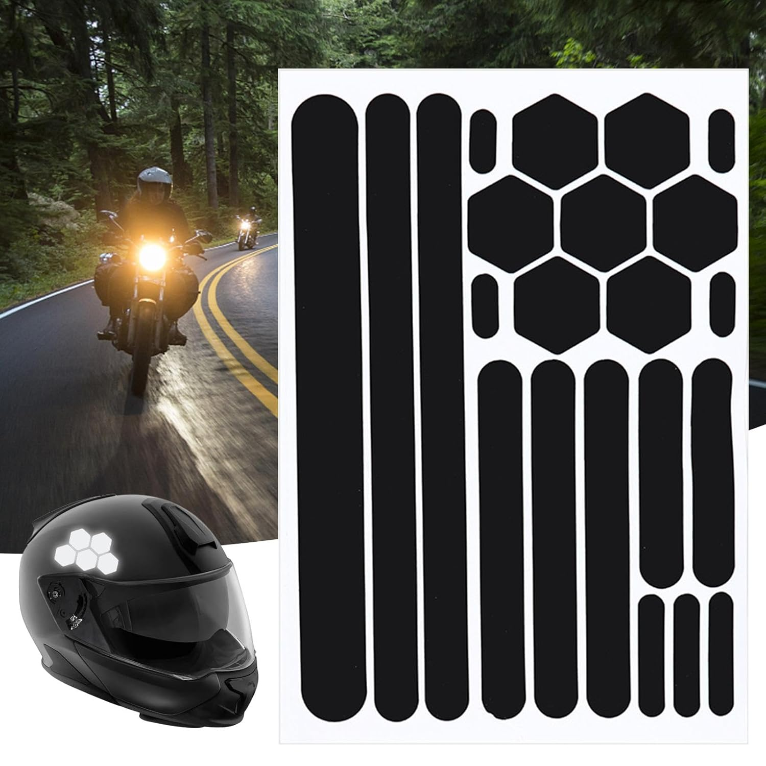 Zankie Motorcycle Stickers | Dustproof Reflectors for Nighttime Safety | Washable Reflectors Easy to Apply for Bikes Strollers Motorcycles