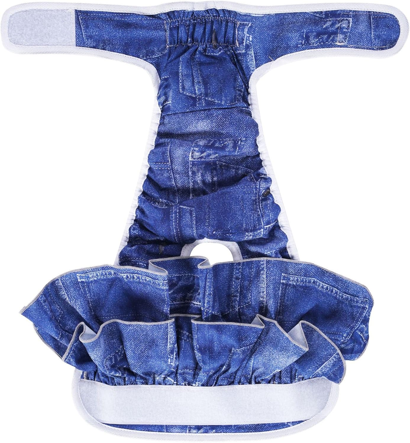 3 Pack Washable Dog Diapers Female, Reusable Dog Period Diapers Cover, Female Dog Diapers for Heat Cycle, Incontinence, Girl Dog Diapers Dress (XL, Red+White+Blue) image number 1