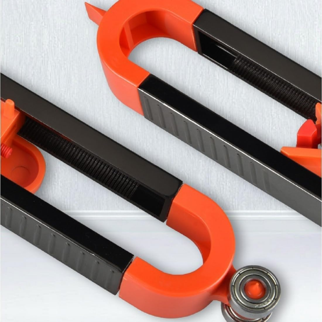 WADY 1PCS Precise Contour Gauge with Pencil Slot Profile Tool for Duplicating Irregular Shapes, Measuring Profile Duplicator (Black Orange) image number 1