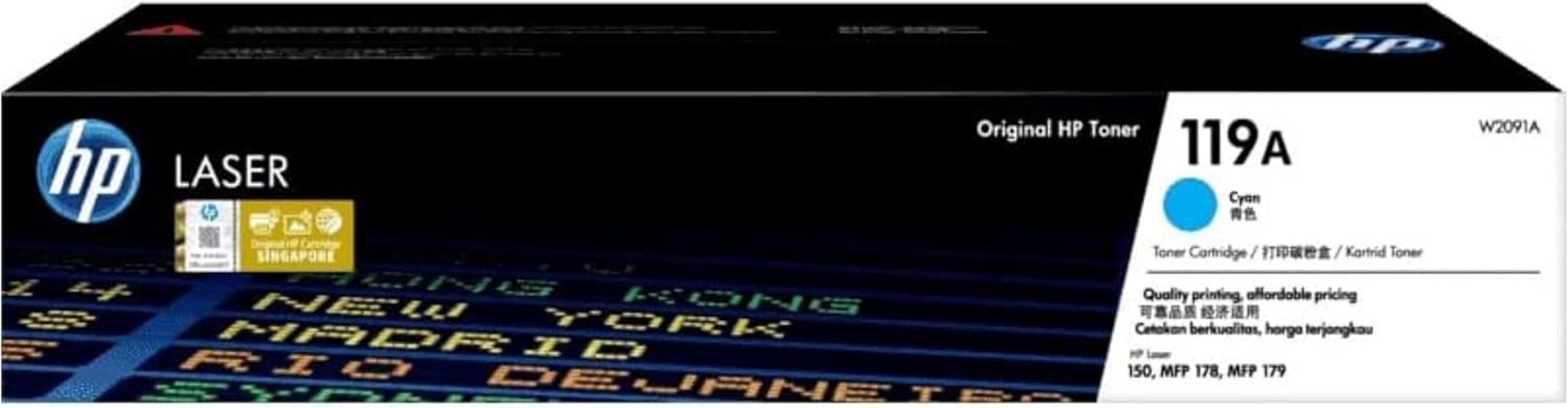 HP 119A Genuine Original Black Ink Printer Cartridge Works with HP Color Laser 150 Printer Series, HP Color Laser MFP 170 Printer Series (W2090A)