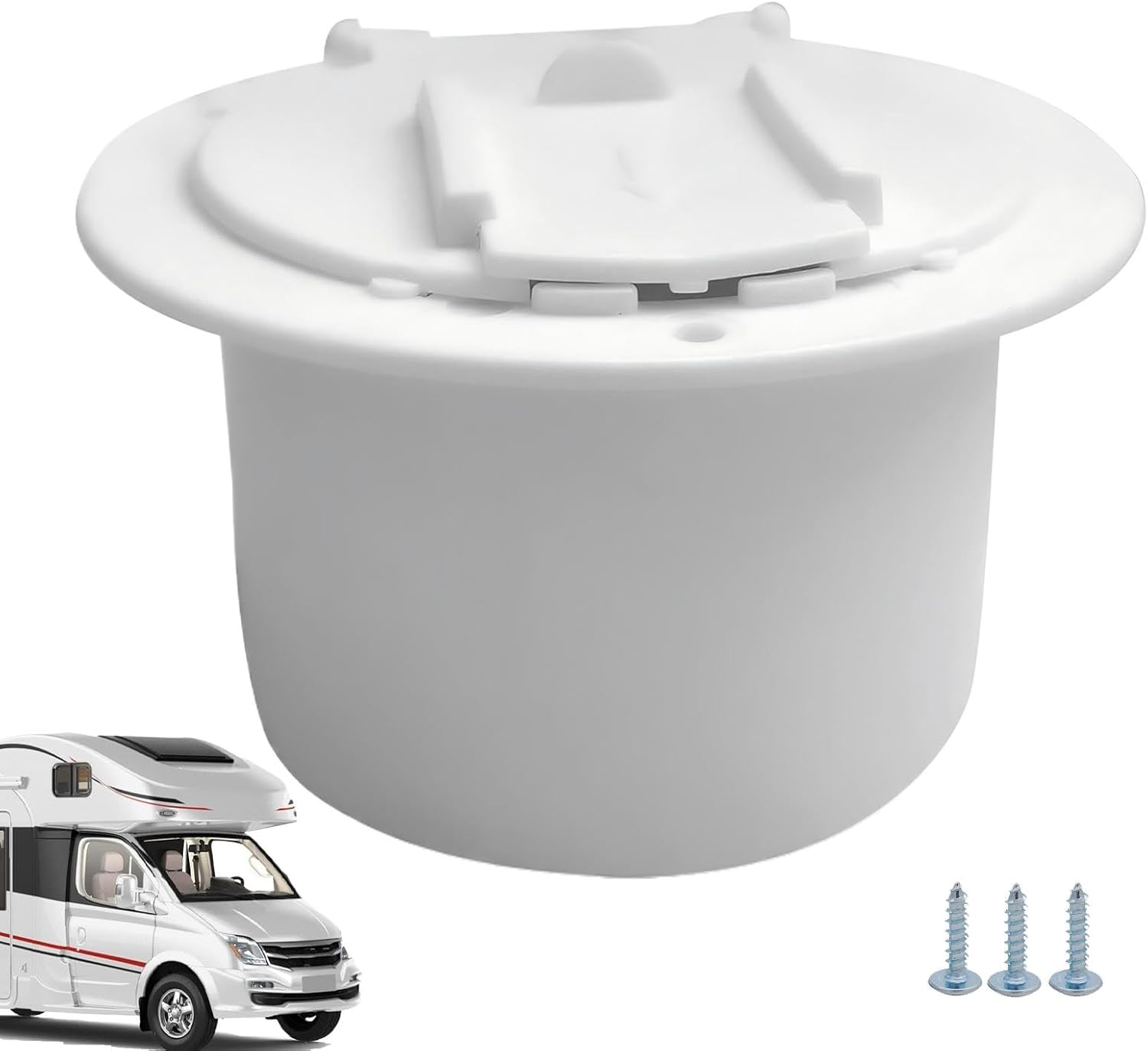 RV Plug Cover - White RV Electrical Cable Hatch - RV Cable Pass through Wire Organizer, RV Accessories and Door Hardware for Yacht Boat Motorhome image number 4