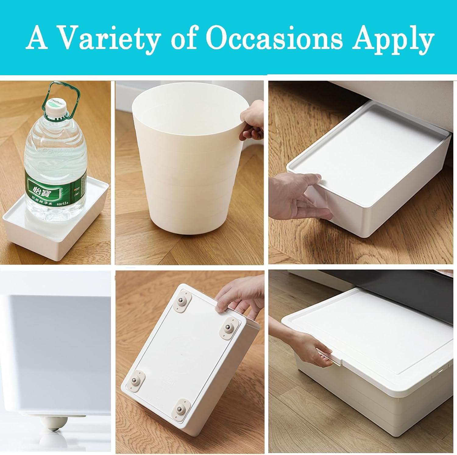 4PCS Self Adhesive Mini Swivel Caster Wheels, 360&deg;Rotation Universal Wheel,Paste Type Ball Caster for Small Furniture Various Storage Boxes image number 4