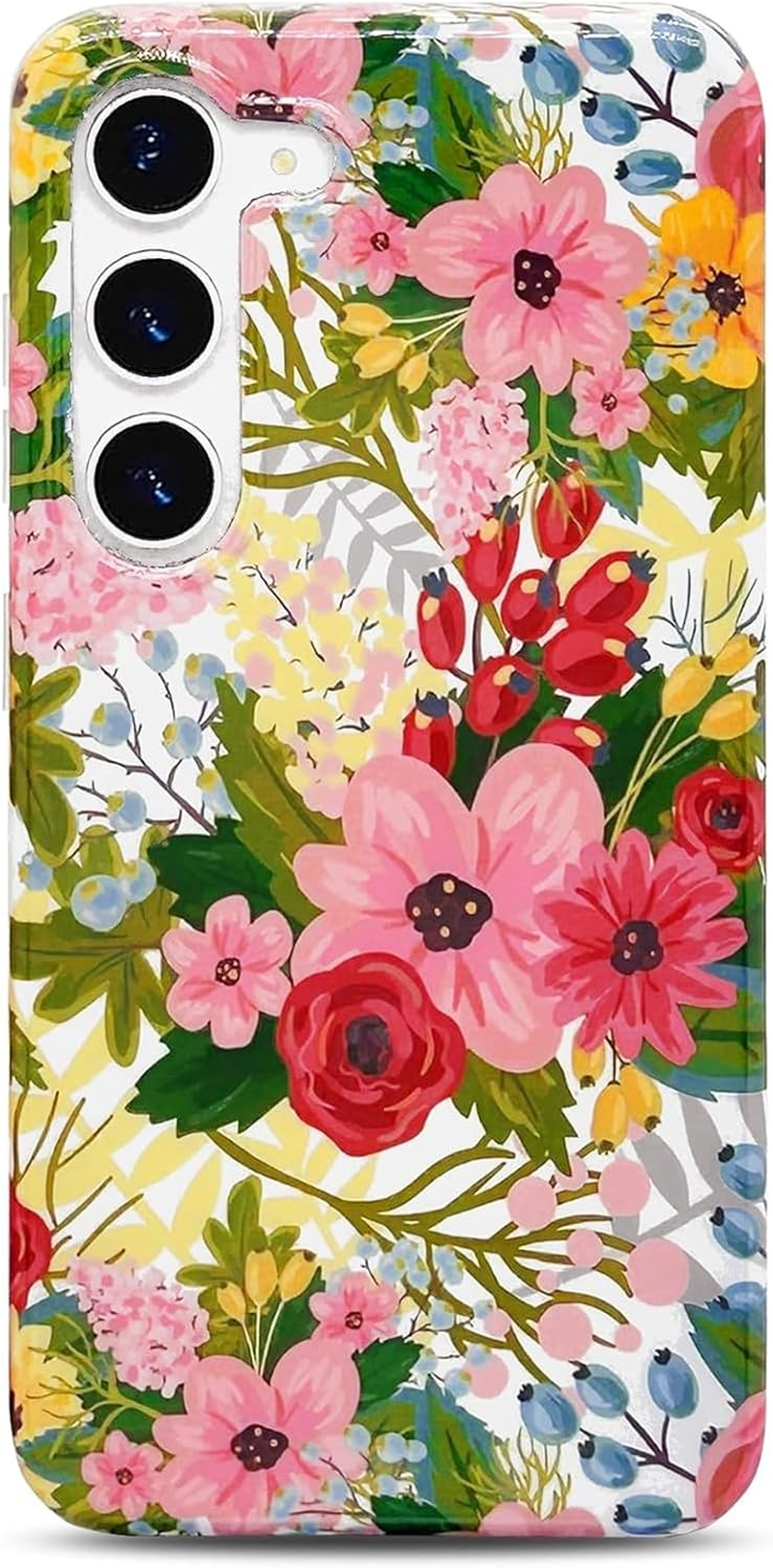 J.West Galaxy S22 Case 5G 6.1-Inch, Luxury Sparkle Glitter Translucent Clear Colorful Opal Pearly Thinfoil Design Shiny Print Soft Silicone Cover for Women Girls Slim TPU Protective Phone Case