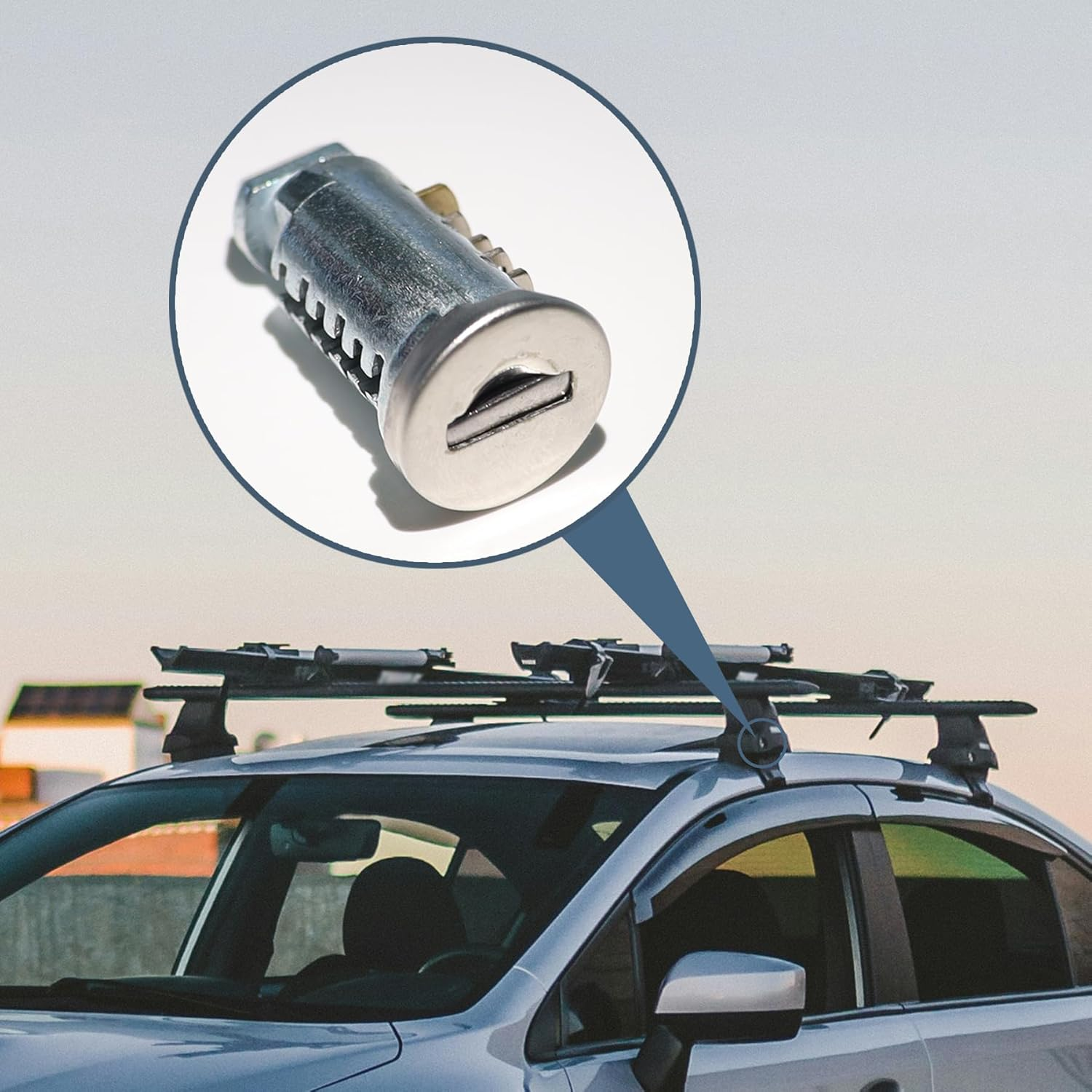 JXSDFP 2 Pack Lock Cores Compatible with Thule Roof Racks Components, Includes 2 Cores, 2 Key and 1 Control Key (2 Pack)