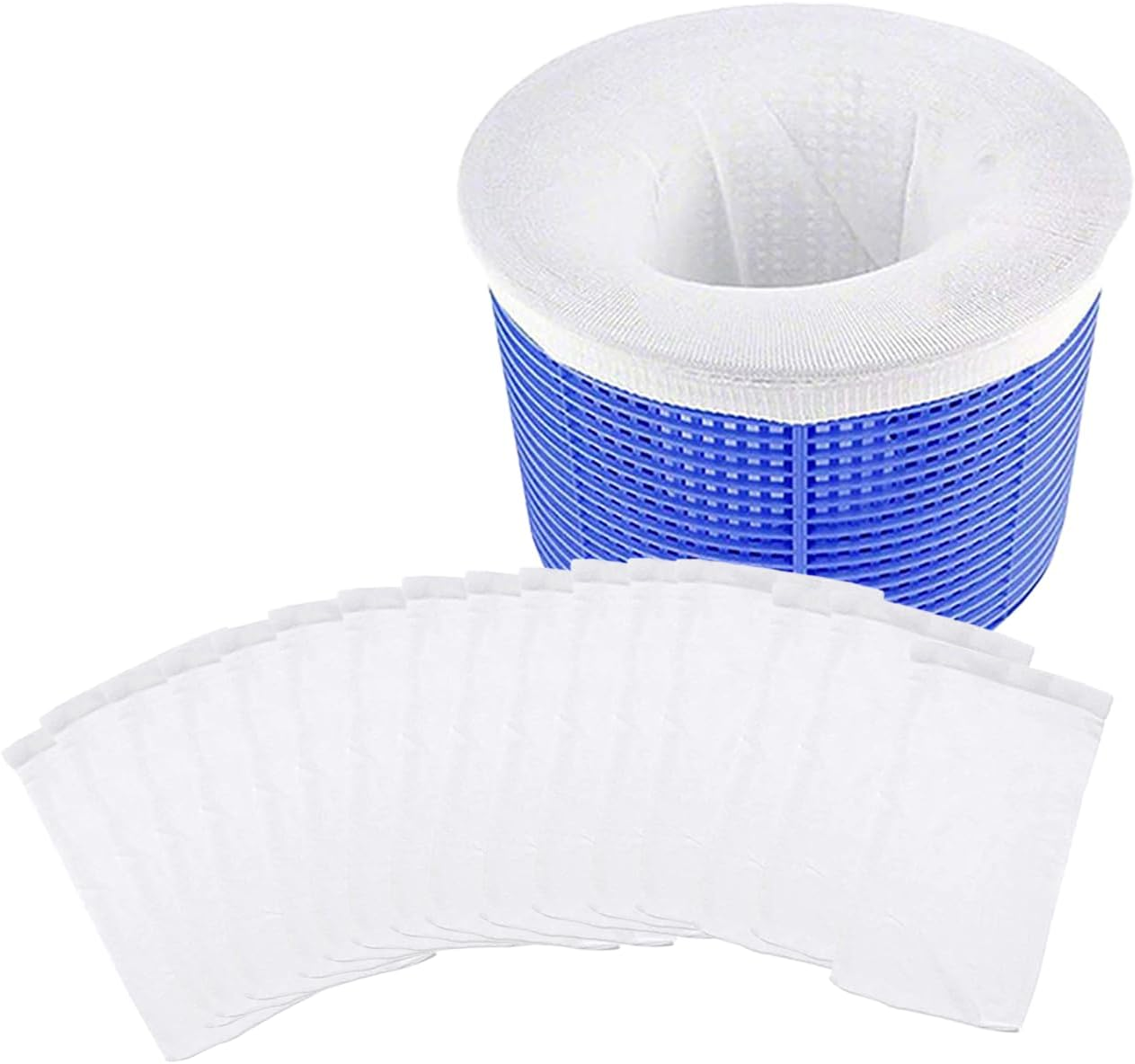 30 Pcs Reusable Pool Skimmer Socks - Ultra Fine Mesh Filter Socks for Effective Cleaning of Debris and Leaves, Compatible with Most Skimmer Baskets (White) image number 1