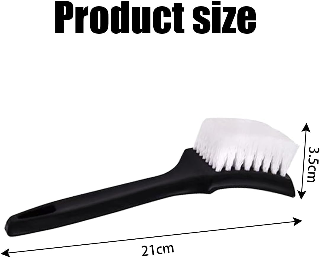 JNNJ Pack of 2 Wheel Rim Brush, Non-Slip Grips Tyre Brush, Car Care Tyre Brush, Car Wheel Cleaning Brush, Rim Cleaner Brush for Motorcycle, Bicycle (White) image number 5