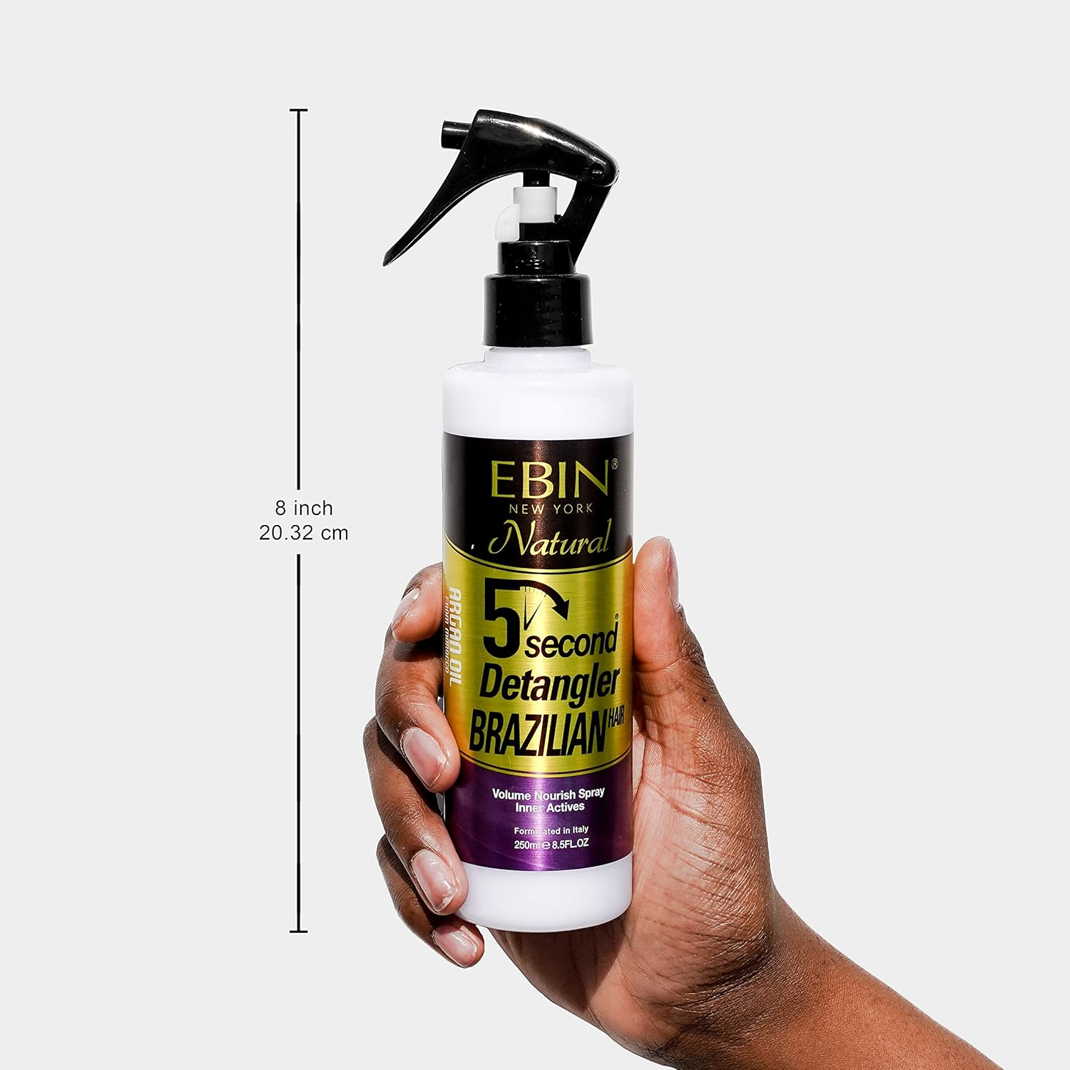 5 Second Detangler - Infused with Moroccan Argan Oil | Instant Moisture | Lightweight Conditioning | Softening and Smoothing | Natural Curls, Coils and Waves | Natural Hair 8.5 Oz / 250Ml