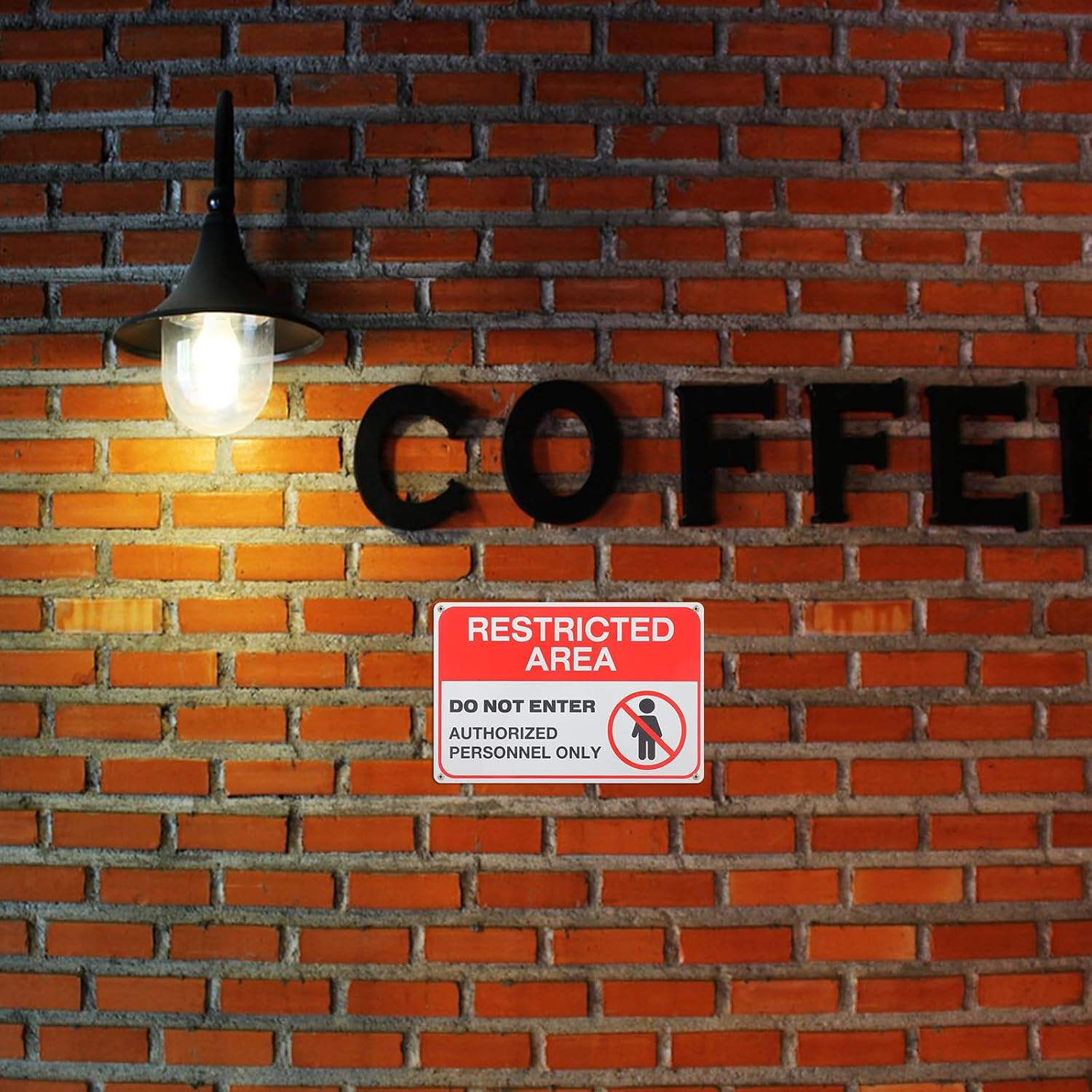 Gatuida Do Not Enter Warning Sign - Iron Safety Caution Sign For, Garden, Office, Indoor Outdoor Use, 11.8" X 7.9" image number 4