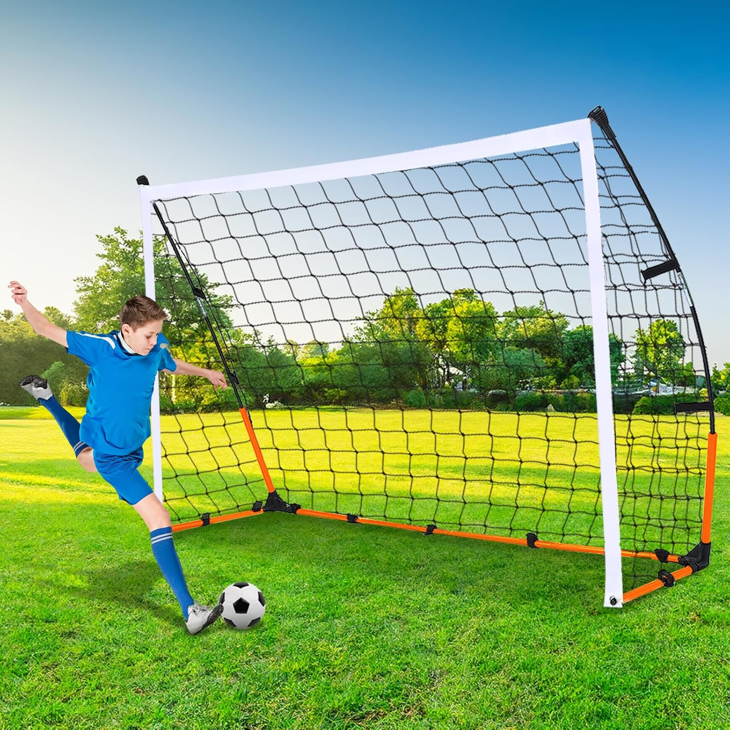 Soccer Goal, 3.66M Wide Large Portable Football Goals for Practice Tranining, on Park, Backyard, Playground, with Carry Bag image number 4