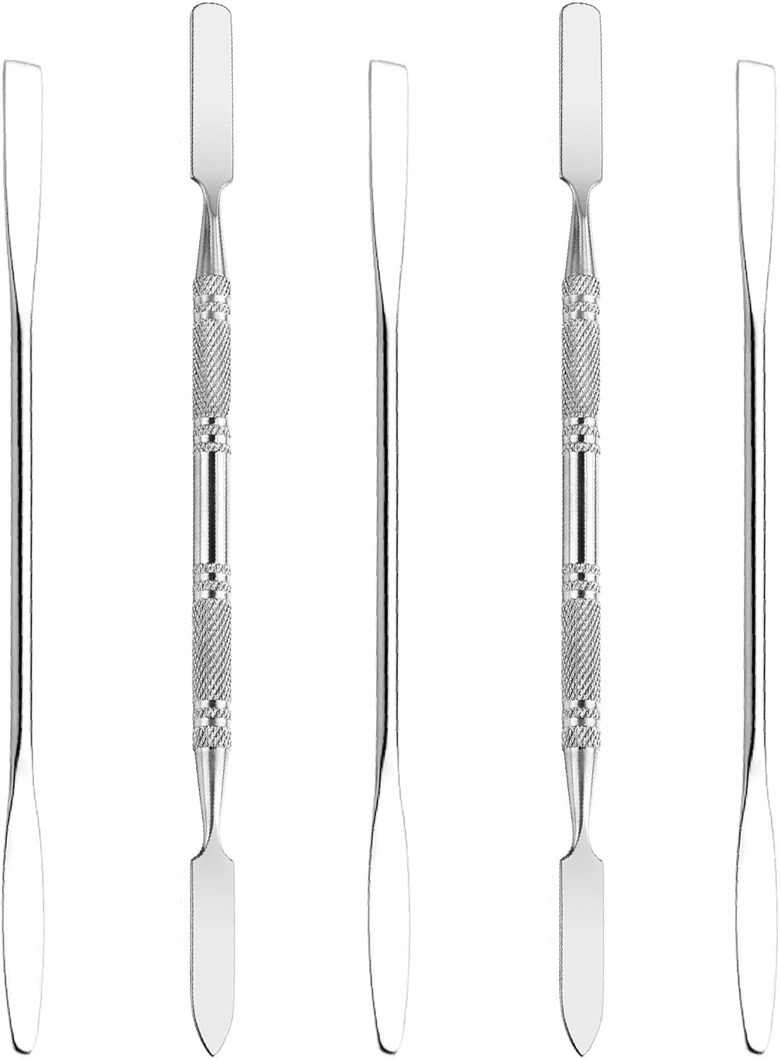 5Pcs Makeup Spatula Tool Metal Set Professional Beauty Stainless Steel Cosmetics Mixer Long Metal Spatula Depotting Mixing Tool (#2)