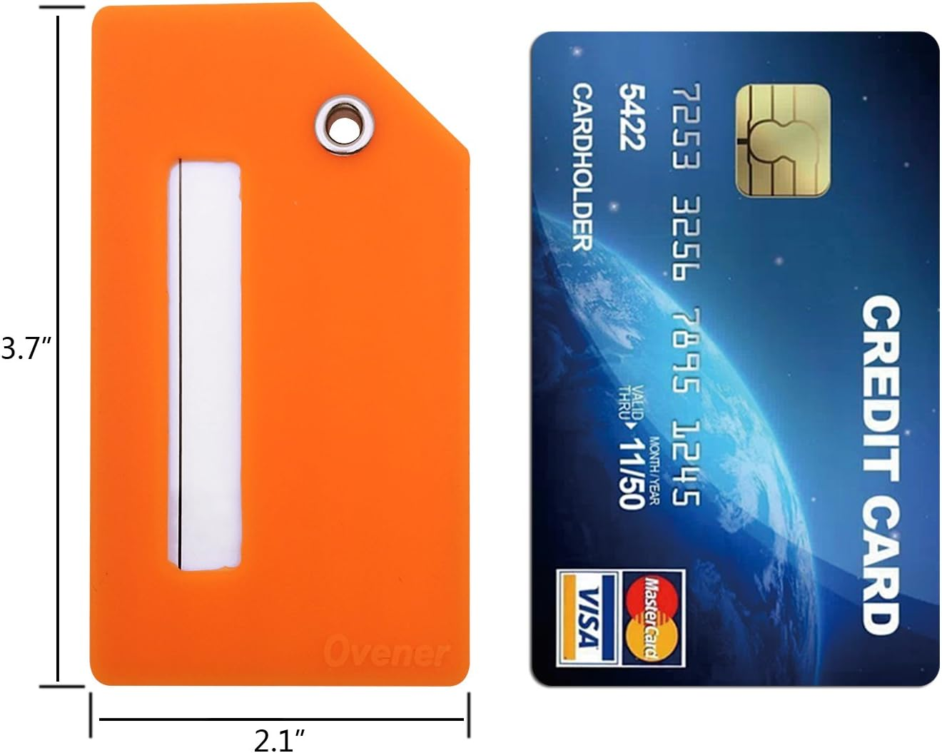 Silicone Luggage Tag with Name ID Card Perfect to Quickly Spot Luggage Suitcase (Plane 2Pcs Orange) - Blue image number 4