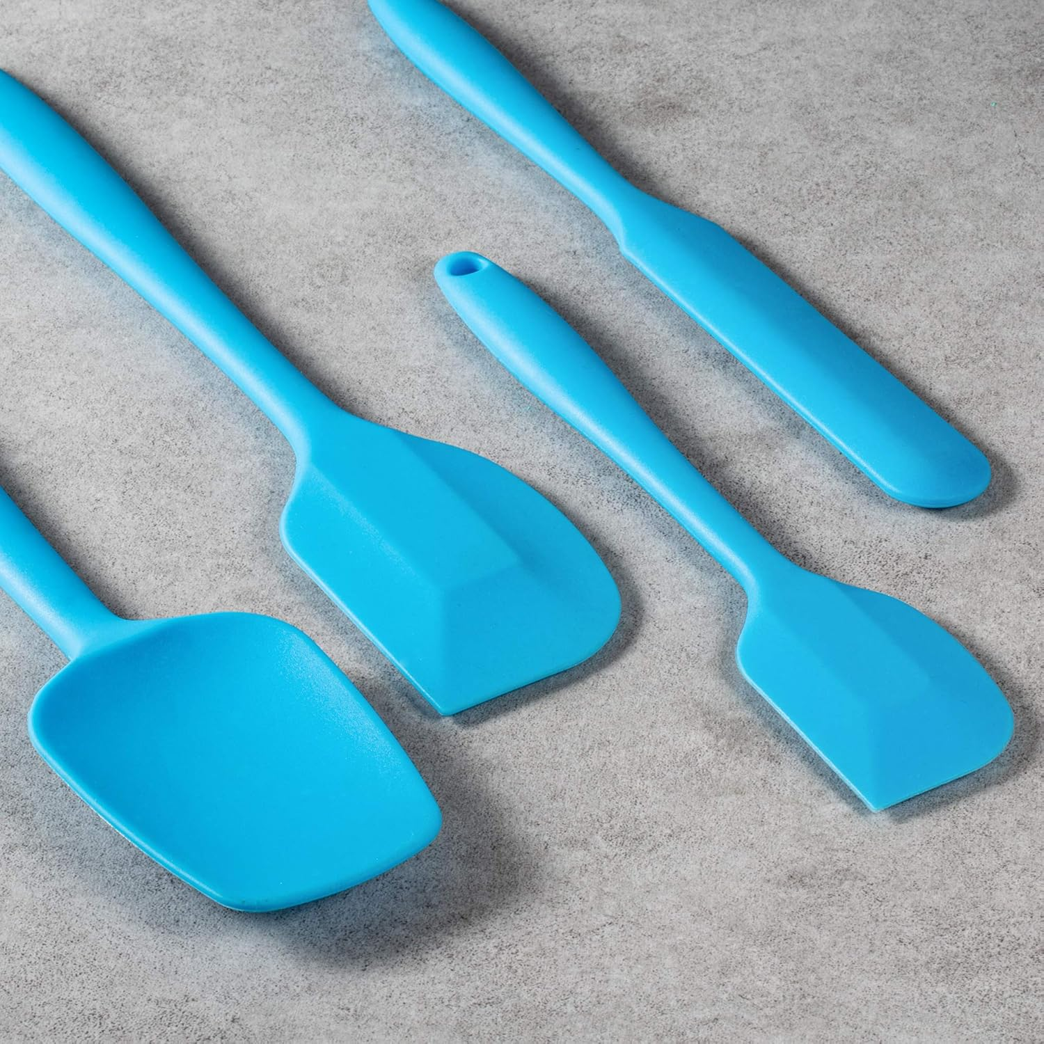 Non-Stick 3-Piece Silicone Spatula Set, High Heat-Resistant Good Grips Rubber Spatulas with Stainless Steel Core, Blue image number 2