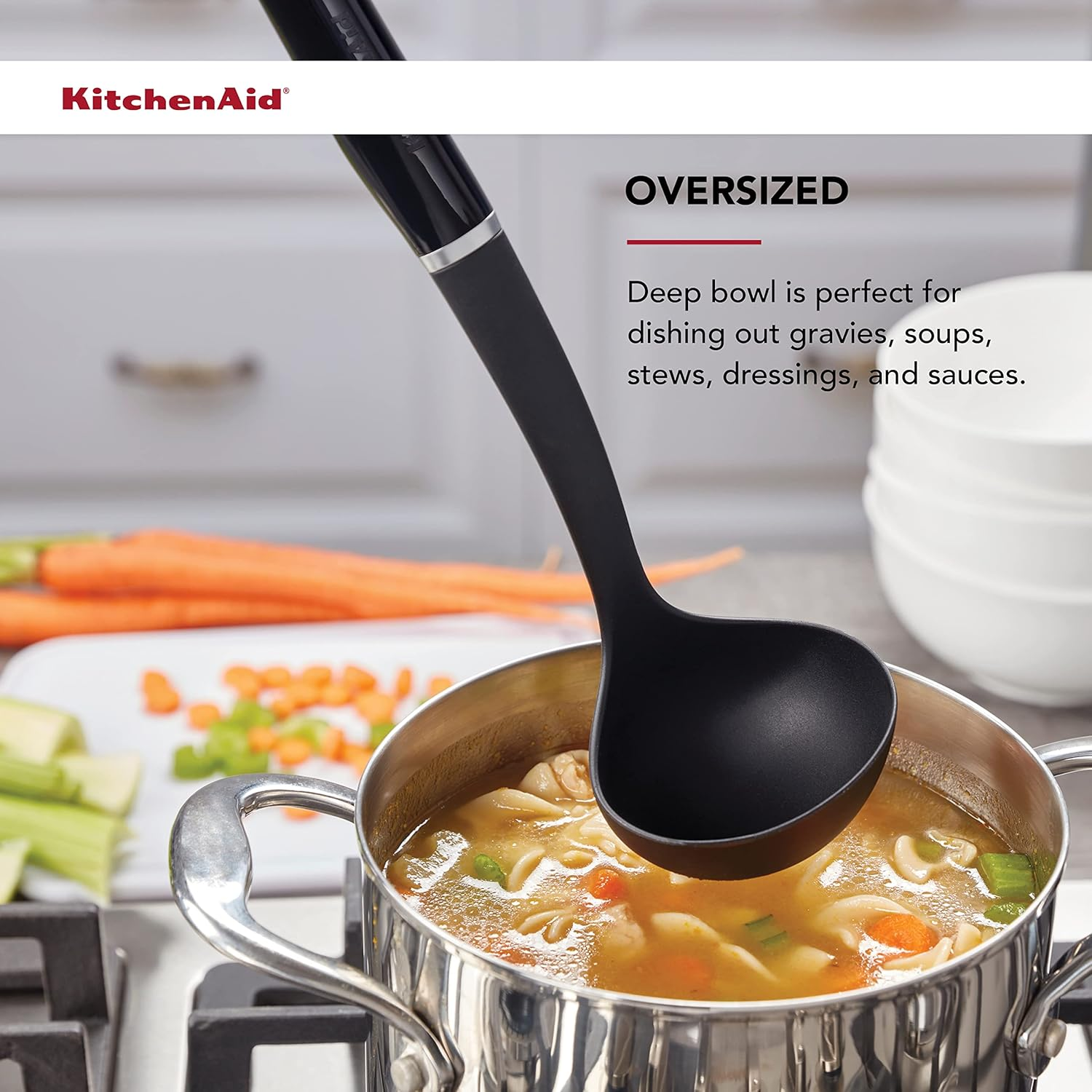 Kitchenaid Classic Soup Ladle, One Size, Black 2 - One Size (Pack Of 2), Empire Red, Single Item image number 4