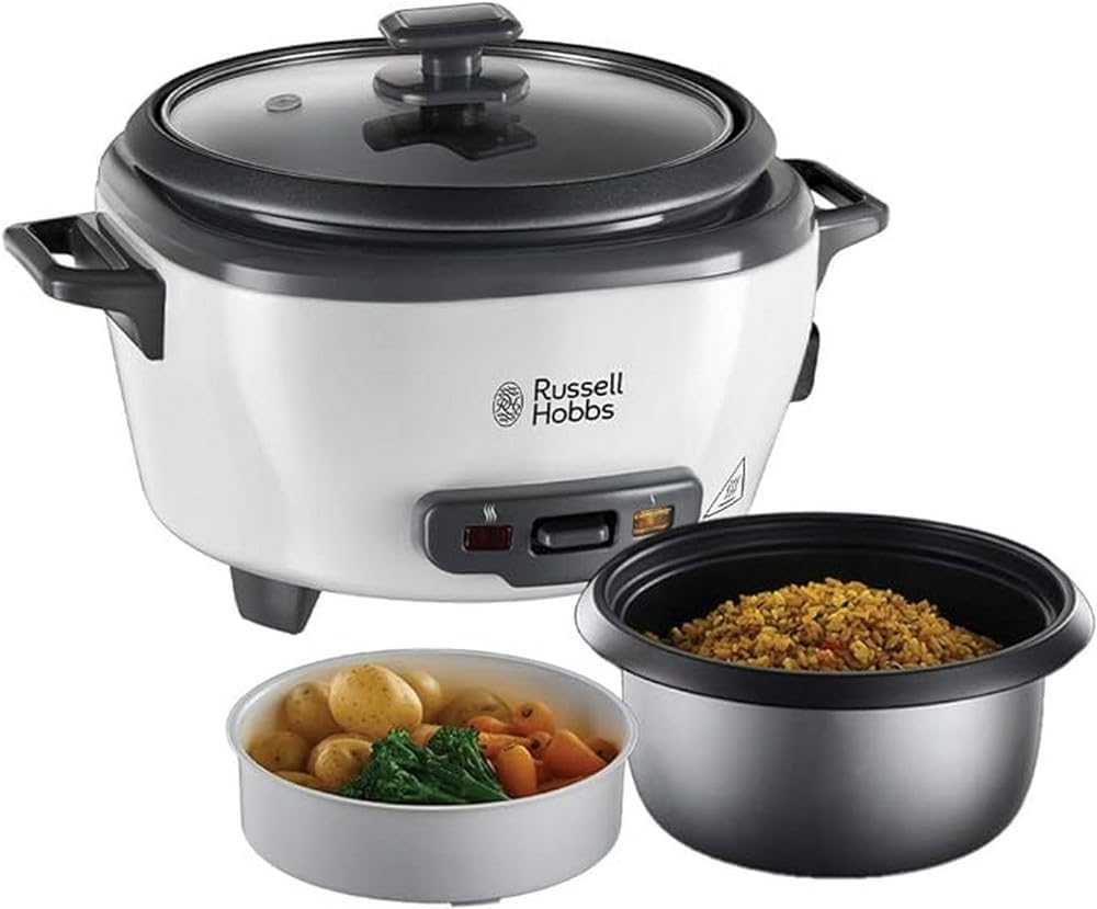 Russell Hobbs Rice Cooker Small [Medium] 0.8L (Incl. Steamer Insert, Reheat Function, Non-Stick Pot, Rice Scoop and Measuring Cup) Slow Cooker for Vegetables and Fish image number 1