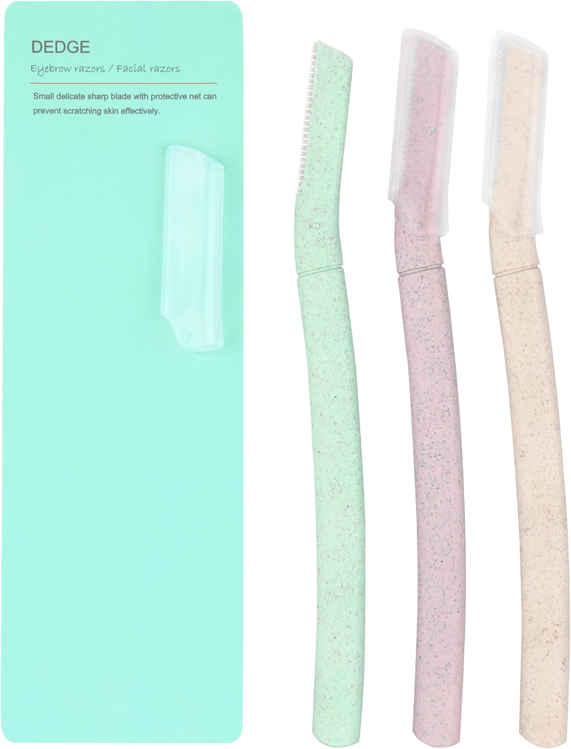 Dedge Eyebrow Razor-Dermaplaning Tool-Eyebrow Trimmer and Face Shaver-Facial Hair Removal-Facial Razors for Women and Men-Eyebrow Shaper with Protective Cover, Multicolor, 6 Count image number 4