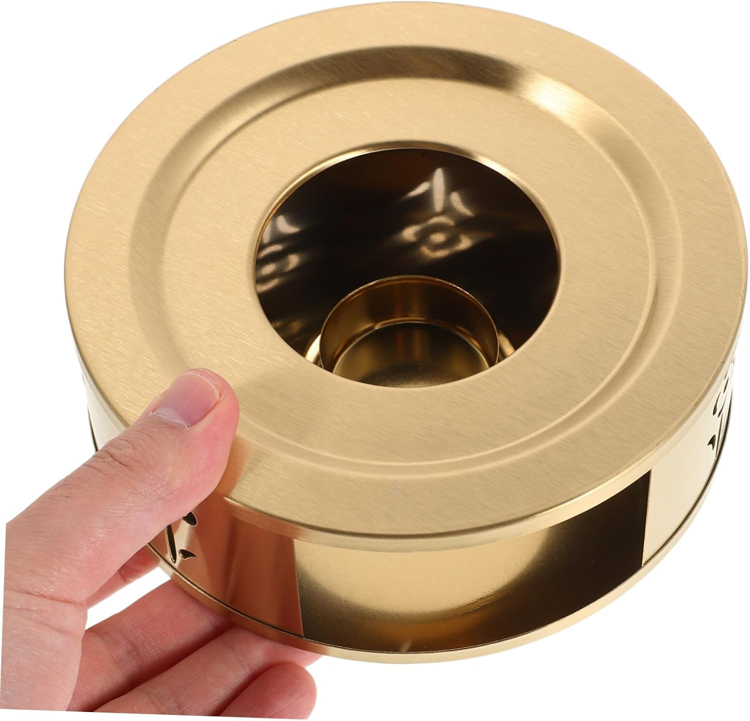 FUNOMOCYA Tea Kettle Warmer: Hollow Flower Teapot Warmer Stand Tealight Holder Stainless Steel Teapot Heater for Heating Coffee Espresso Milk Tea image number 2