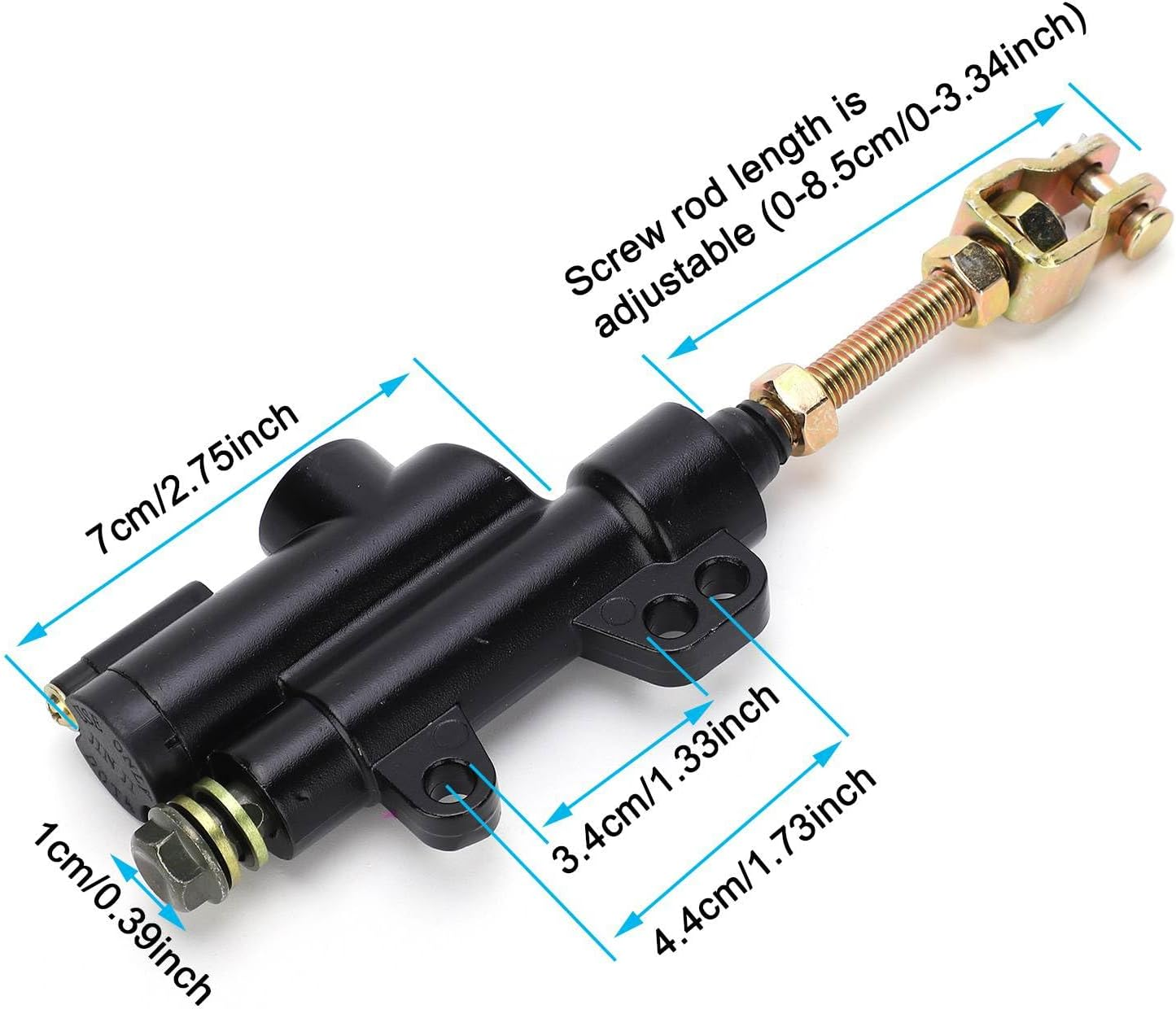 Top Grade Folding Rear Brake Cylinder Pump for ATV and Dirt Bike - Excellent Braking Performance Off-Road Riding, Black image number 2