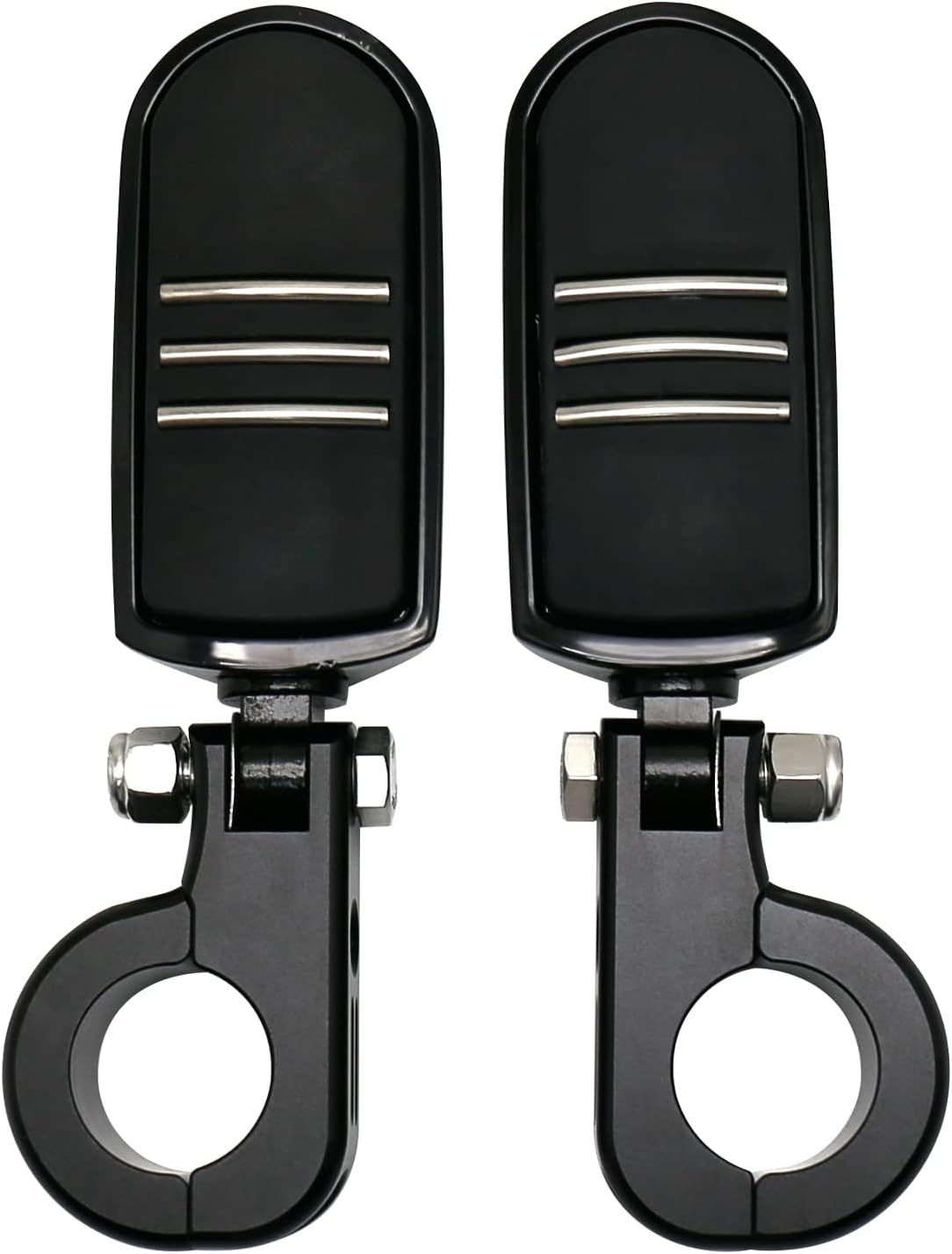 JUNJUMOTO Streamliner Highway Pegs Footpegs and CNC Mount Kit Fit for Harley Sportster Softail Dyna Road King Road Glide Street Glide with 1 1/4 Engine Guard (Black,Style A) image number 4