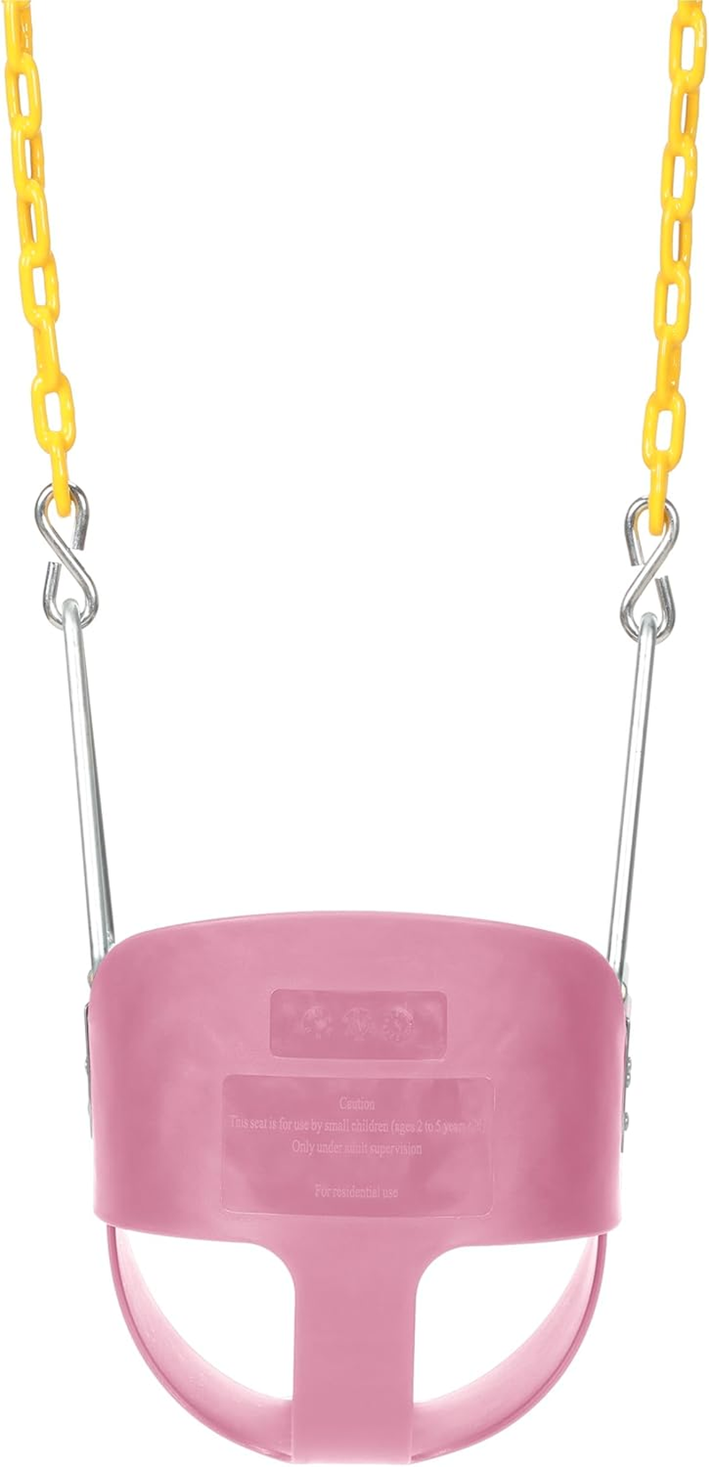 Eastern Jungle Gym Heavy-Duty High Back Full Bucket Toddler Swing Seat | Coated Swing Chains Fully Assembled | Pink Swing Set Accessory image number 4