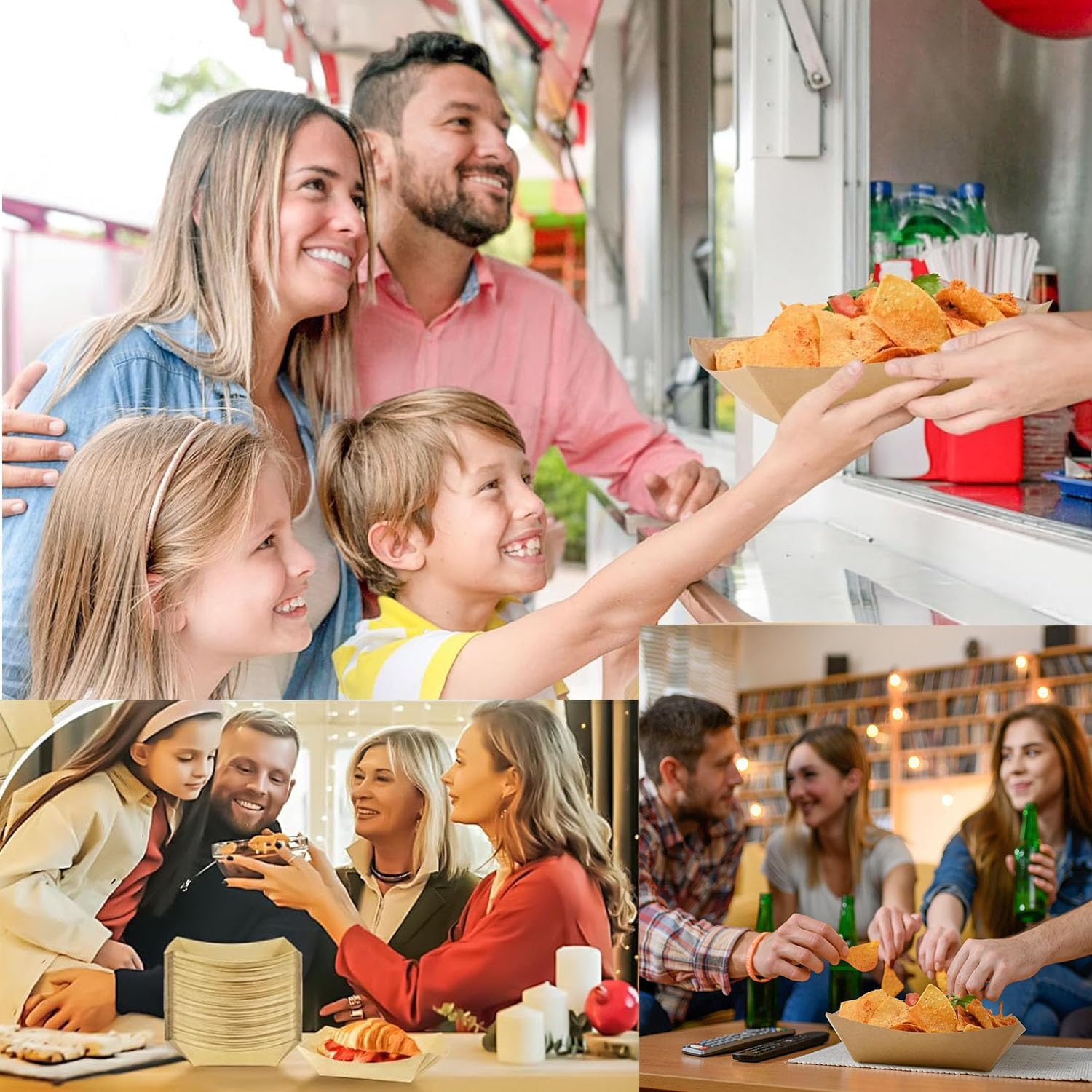 Paifeancodill Paper Hot Dog Tray, 100 Pcs Disposable Kraft Paper Food Tray, Hot Dog Boats Grease Proof Food Boats, Disposable Food Serving Trays, Take Out Food for Hot Dog Nacho French Fries (19.5 Cm) image number 6