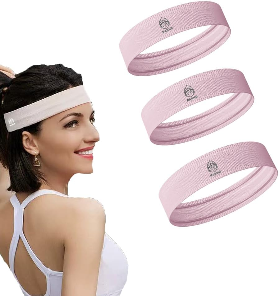 Headband for Men and Women 3PCS/1PC Trendy Silicone No Slip Sweatbands Stretchy Headbands for Workout Yoga Running and Cycling