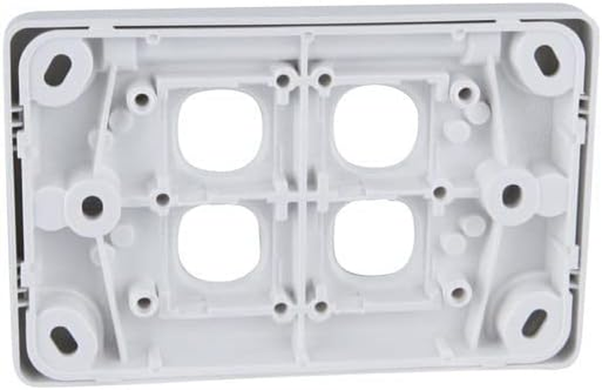 Clipsal C2000 Series 4 Gang Switch Grid Plate & Cover, White Electric image number 2