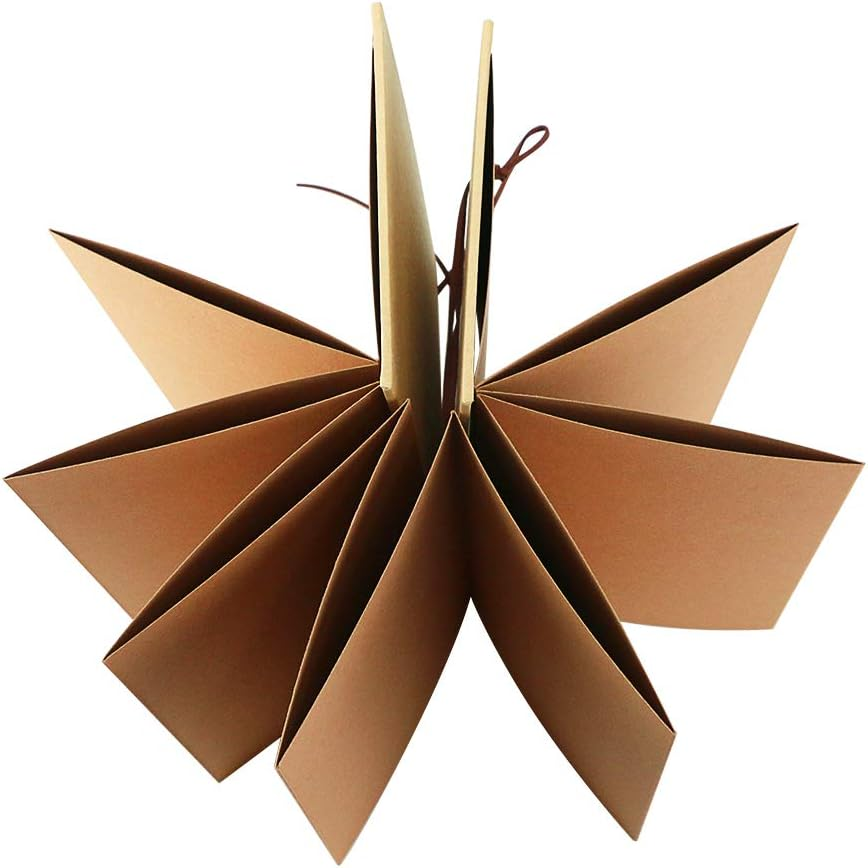 Twdrer 2 Pack Hardcover Photo Albums DIY Scrapbook Albums,Stretchable Folding Kraft Paper Photos Collection for Wedding Anniversary Valentines Day Student Graduation Gift(6" X 8") image number 4