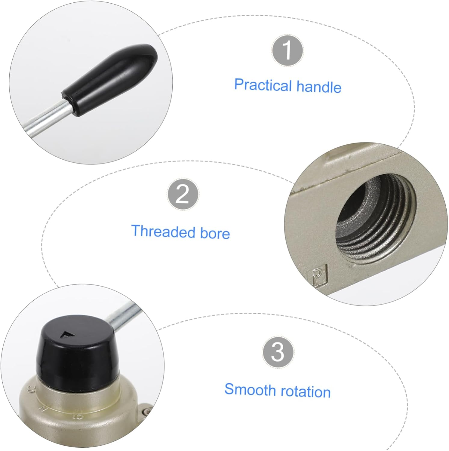Air Control Handle Pneumatic Valve Ways Lever Valves for Air Flow Control Hand Use in Industrial Applications image number 6