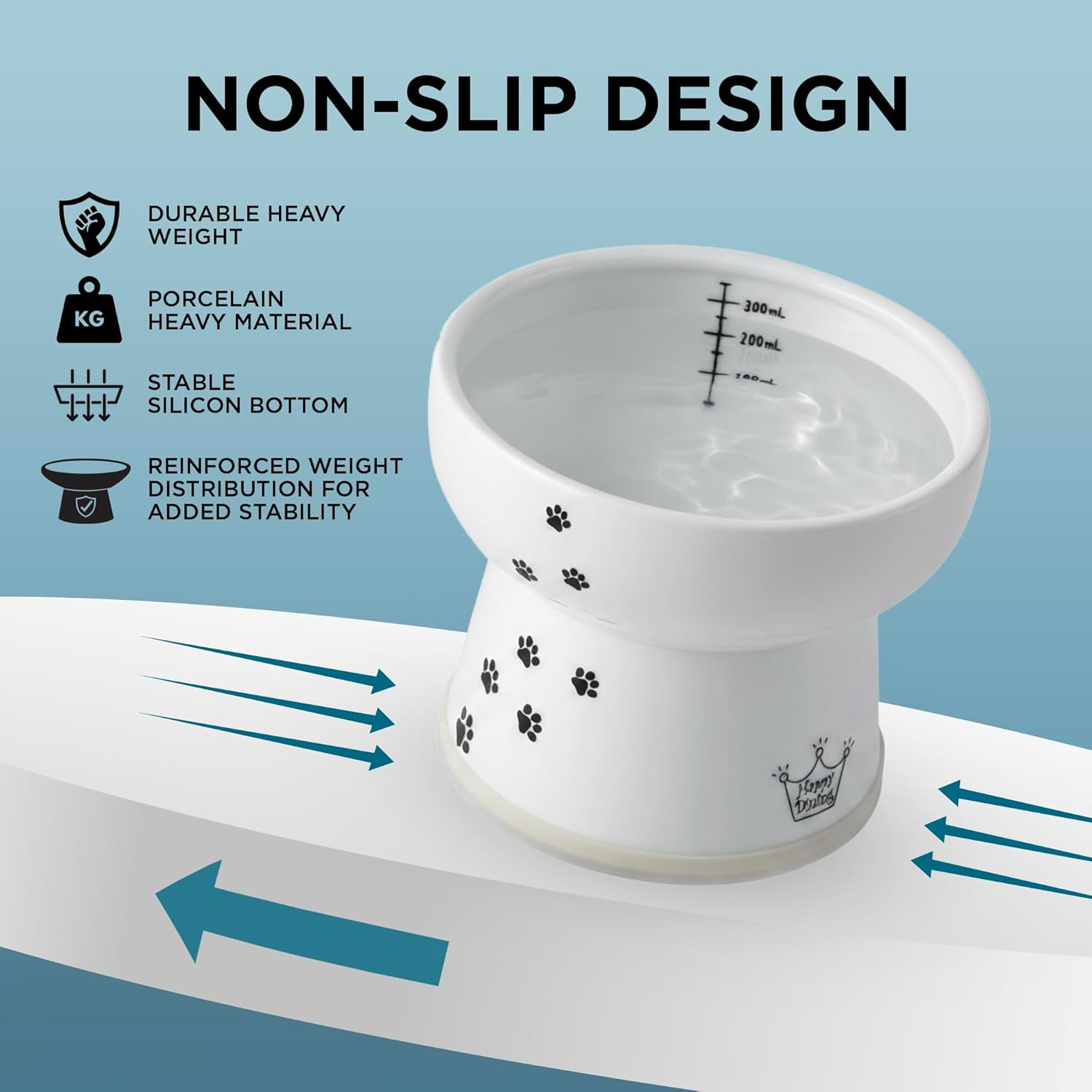 Necoichi Raised Stress Free Cat Water Bowl (Cat, Extra Tall) image number 3