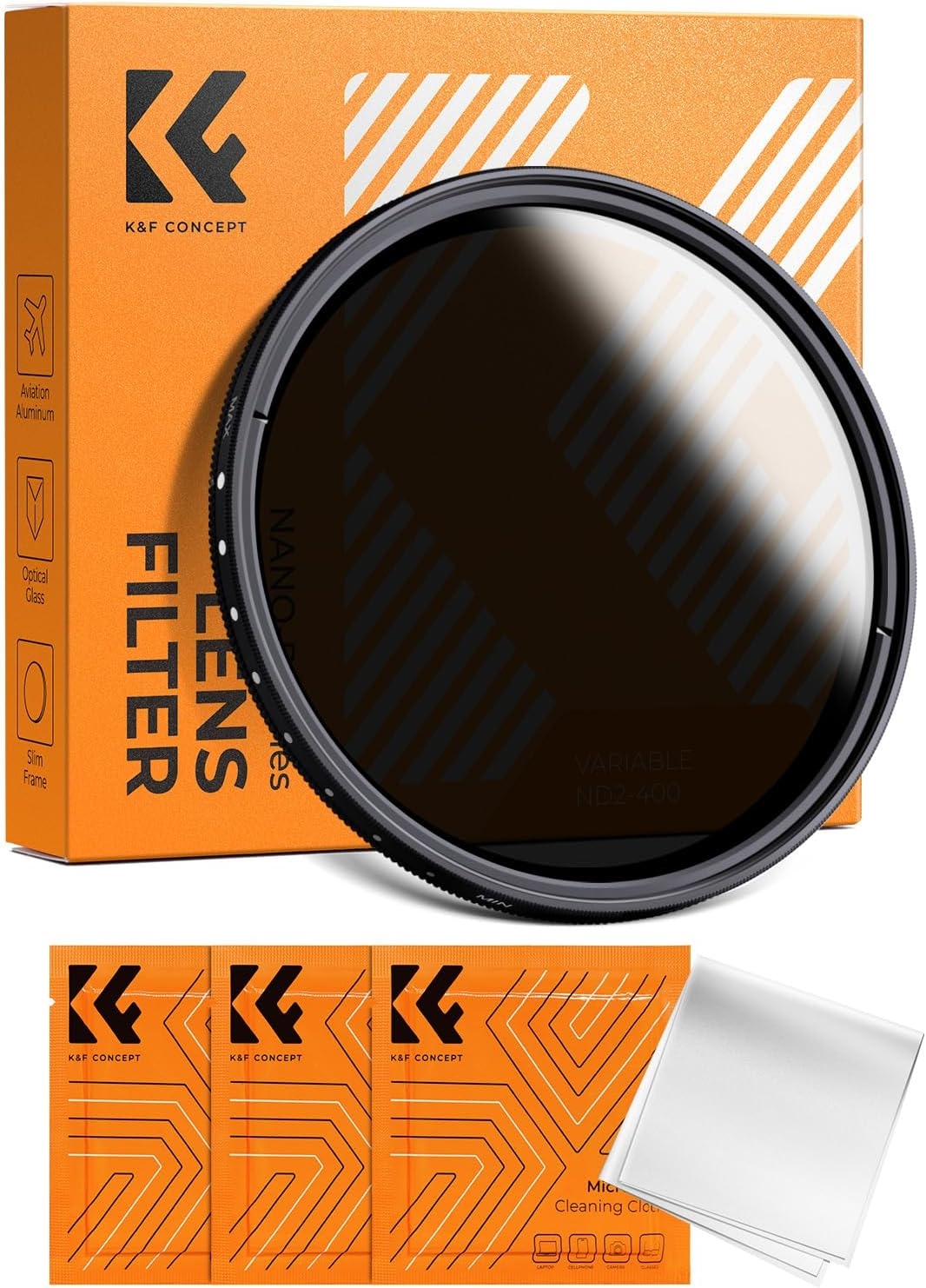 K&F CONCEPT 40.5Mm Variable ND2-ND400 ND Lens Filter (1-9 Stops) for Camera Lens, Adjustable Neutral Density Filter with Microfiber Cleaning Cloth (B-Series) image number 4