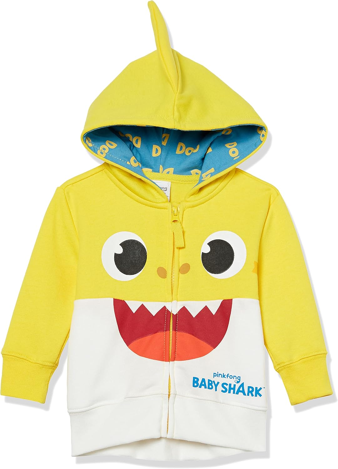 Pinkfong Boys Zip up Big Face Hoodie-Baby Shark image number 3