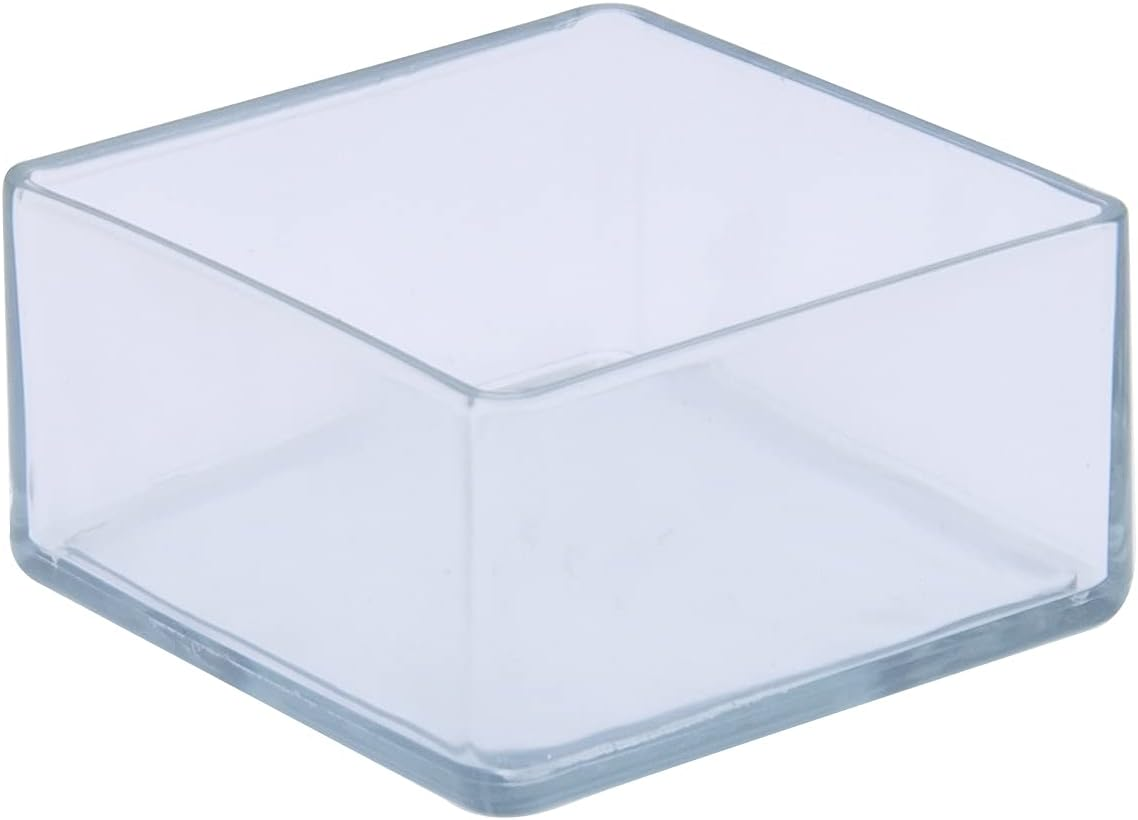 Flyshop 1" X 1-3/16", 25 X 30 Mm Chair Leg Floor Protectors for Furniture Flexible Non-Scratch Foot Covers PVC Chair Leg Caps, Rectangle, Transparent, 16 Pieces