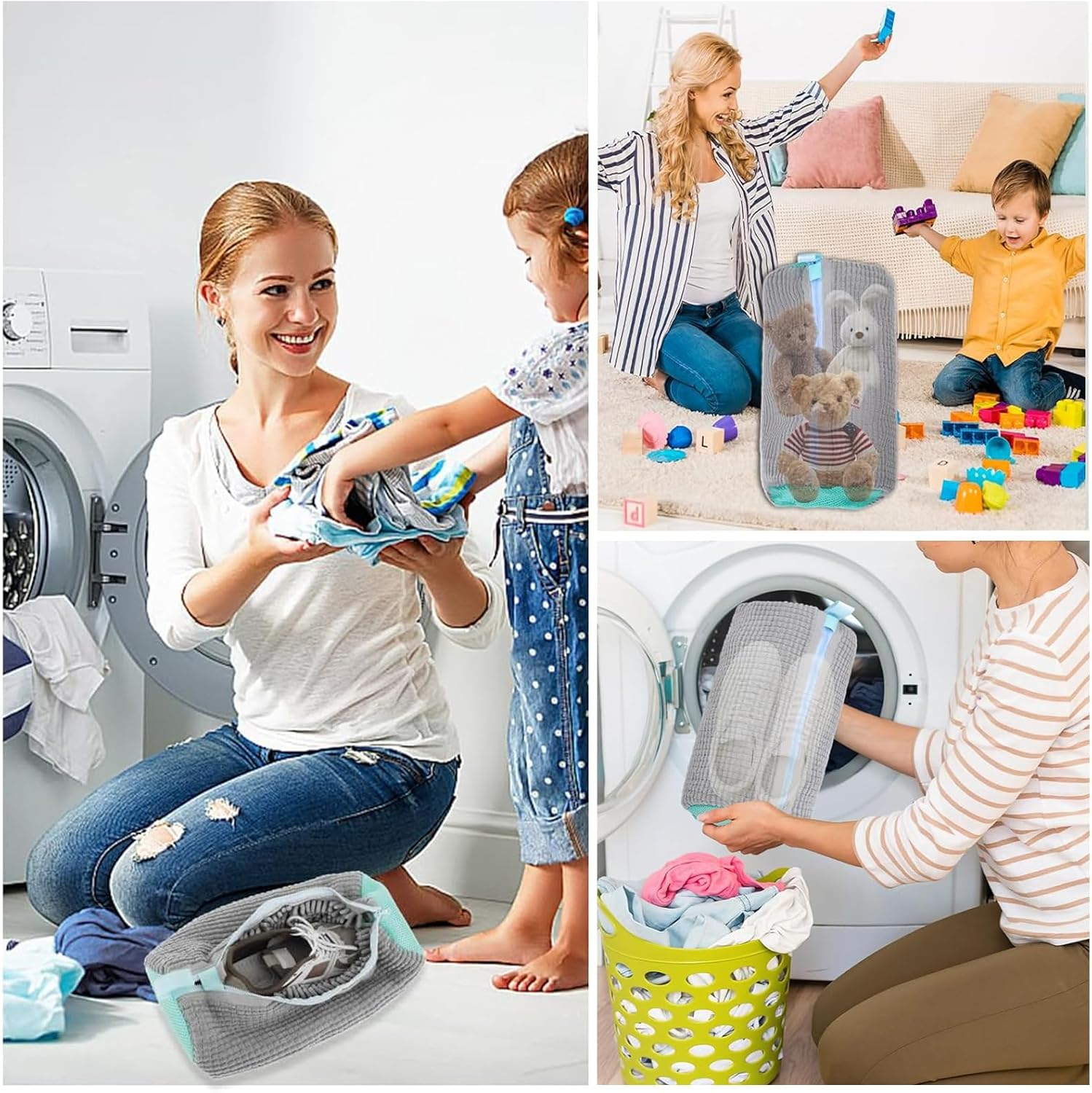 Shoes Laundry Machine Bag,Tuoyi 1 Pack Wrap-Around Washer and Dryer Zipper Storage Bag,Reusable Shoe Washing Bags for Washable Shoes image number 2