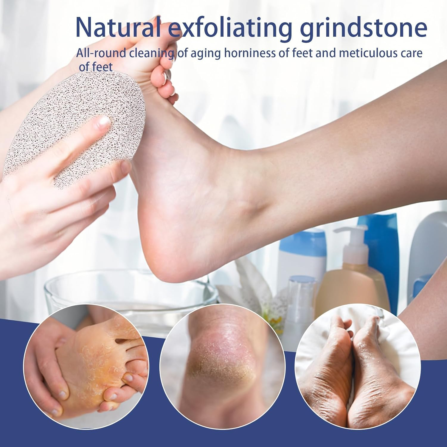 6 Pack Natural Foot Pumice Stone for Feet,Lava Pedicure Tools Hard Skin Callus Remover for Feet and Hands,Foot Exfoliator,Foot Scrubber,Foot File,Remove Dead Skin and Calluses