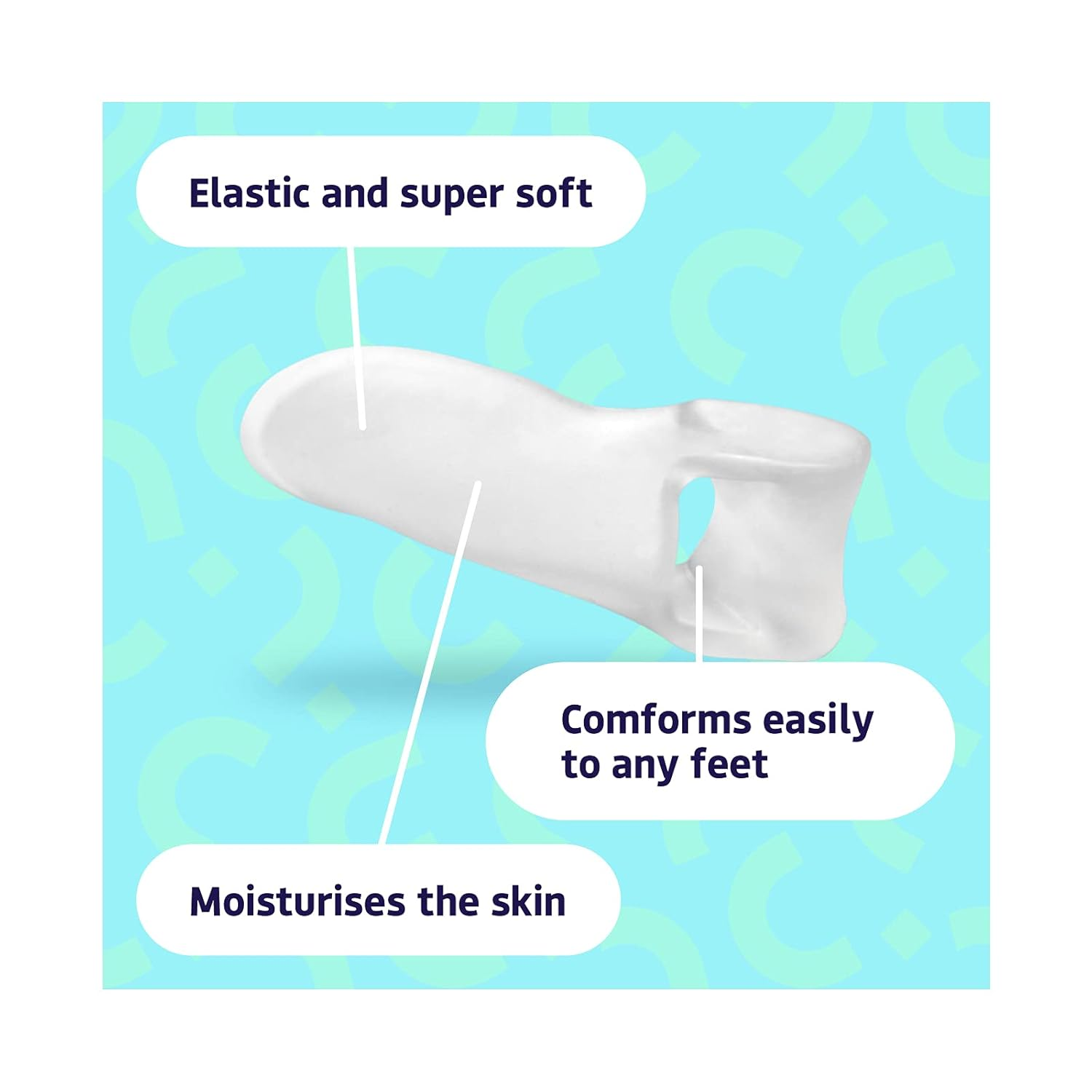 Feetbcn 2-In-1 Bunion Protector and Separator. Elastic, Soft and Moisturising Gel. Relieves Bunion Pain and Corrects the Position of the Toes. 2 Units. One Size. Made in Spain. image number 5