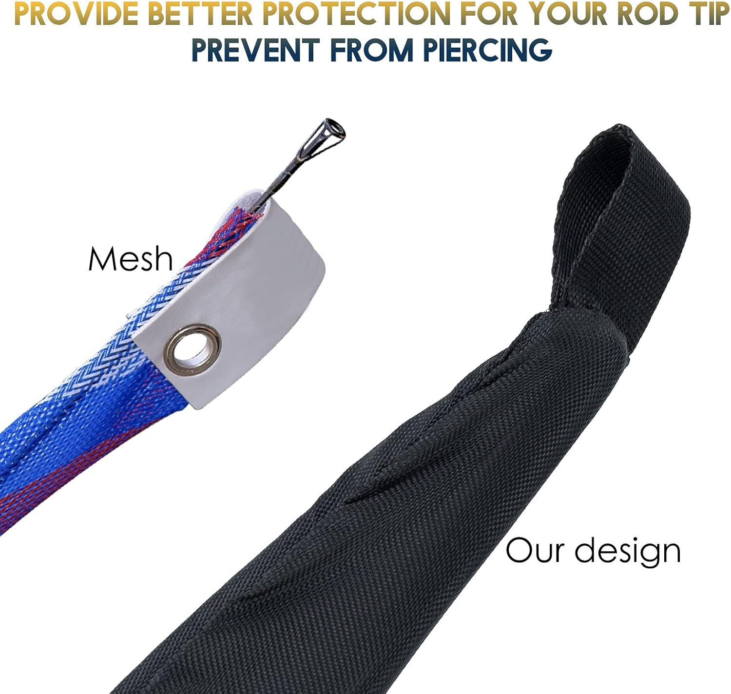 Drfish Fishing Rod Socks Fishing Pole Sleeves Rod Protector Tangle-Free Lightweight Nylon Adjustable Rod Cover Protector for Spinning Rod Baitcasting Rod Surf Rod Fishing Rod Tube Case Large image number 1