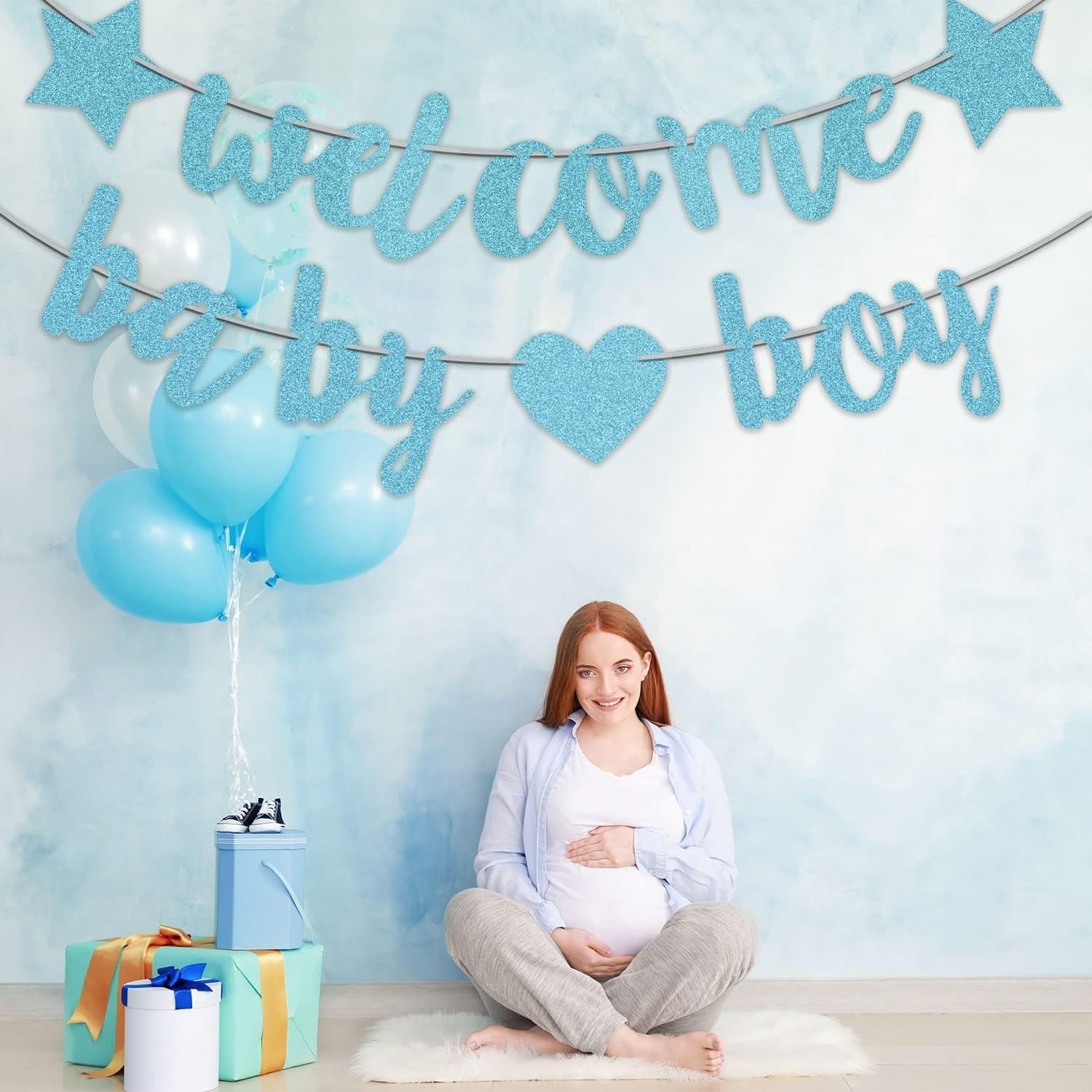 Welcome Baby Boy Banner, 1 Set Baby Boy Blue Glitter Party Decorations Banner,Baby Boy Shower Banner,Welcome Home Baby Boy,Baby Boy Welcome Banner,Welcome Baby Boy Banner Glitter Welcome Boy Banner image number 4