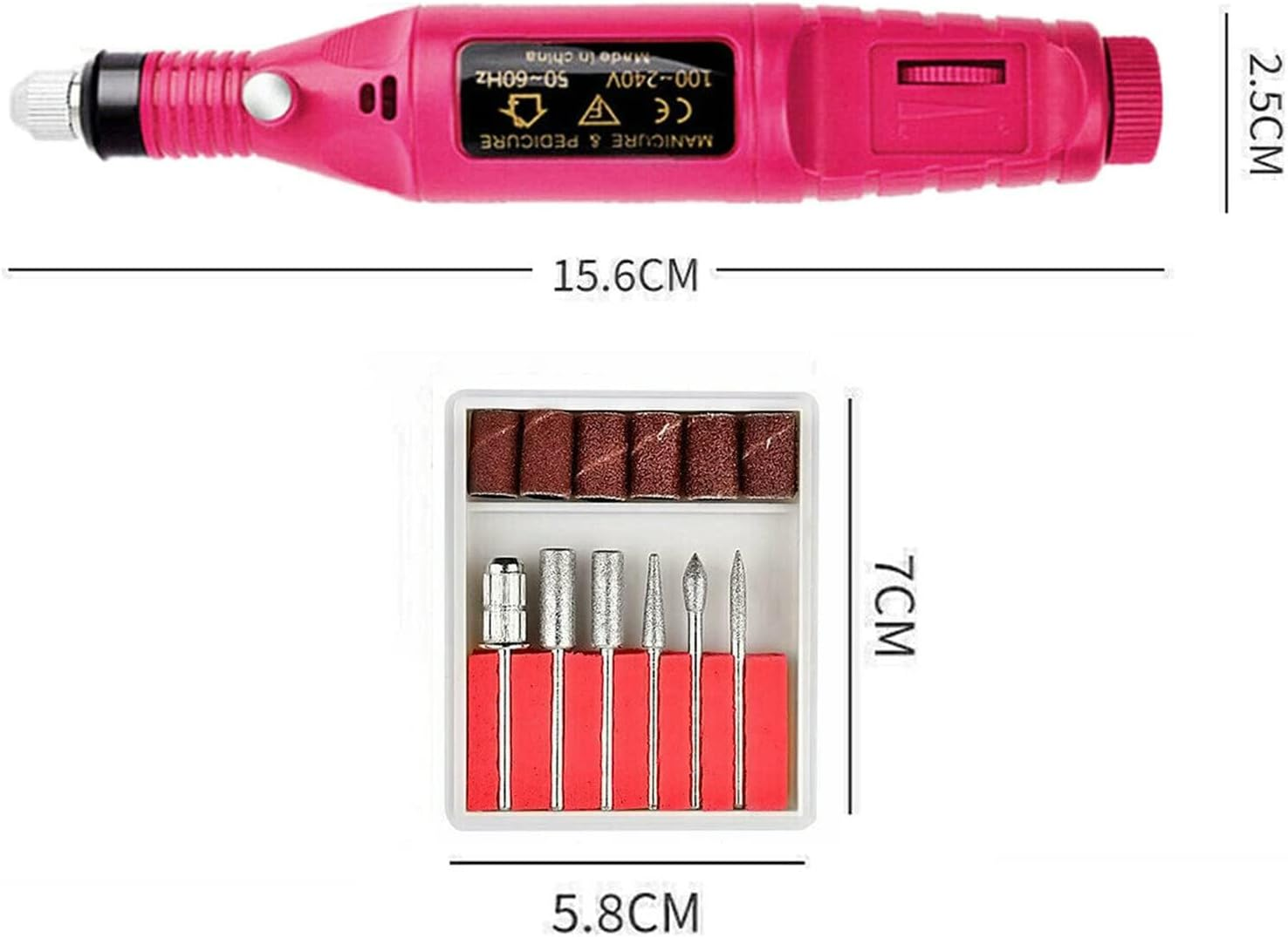Electric Nail Drill Machine Bits 24File Tool Kit Machine Manicure Art Pen Shaper USB Nail File Drill Kit for Acrylic, Gel Nails, Manicure Pedicure Tools with 6 Bits and Sanding Bands (Pink) image number 6