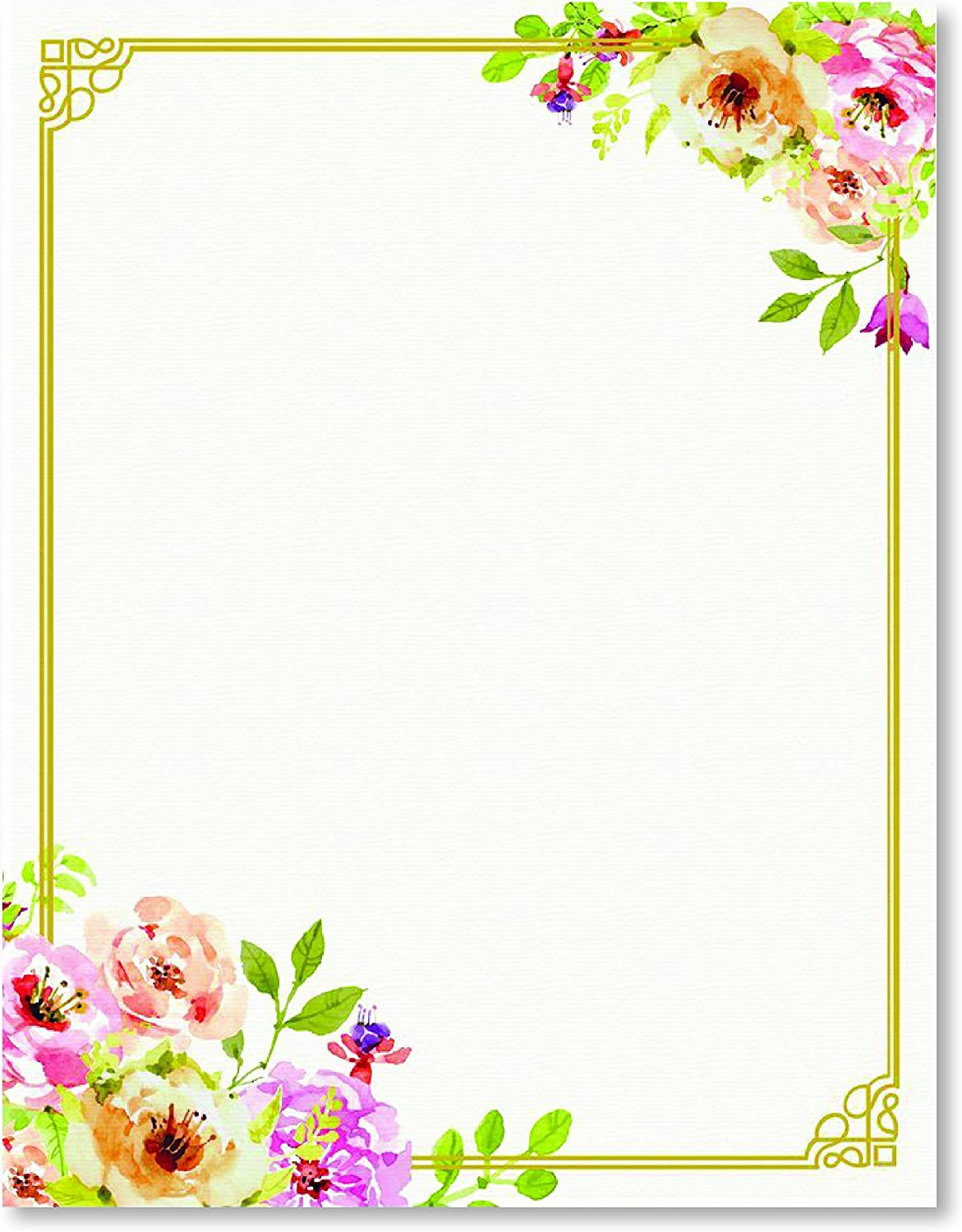 Stationery Writing Paper - Perfect Invitations for Bridal Showers, Birthdays, Weddings, Engagement Party, VIP and All Occasions - 100 Floral Letter Notes for DIY Invitation Kit - Pink and Peach Roses image number 3