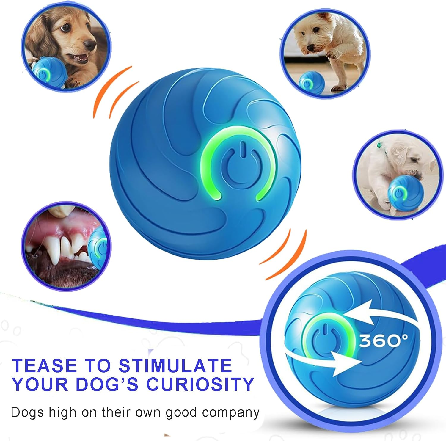 Velmoriah Smart Jumping Ball for Dogs, 2025 New Upgraded Dog Bouncing Ball, Interactive Dog Toys with Motion Chew-Resistant Design for Dogs & Cat (2PCS Orange & Blue) image number 4