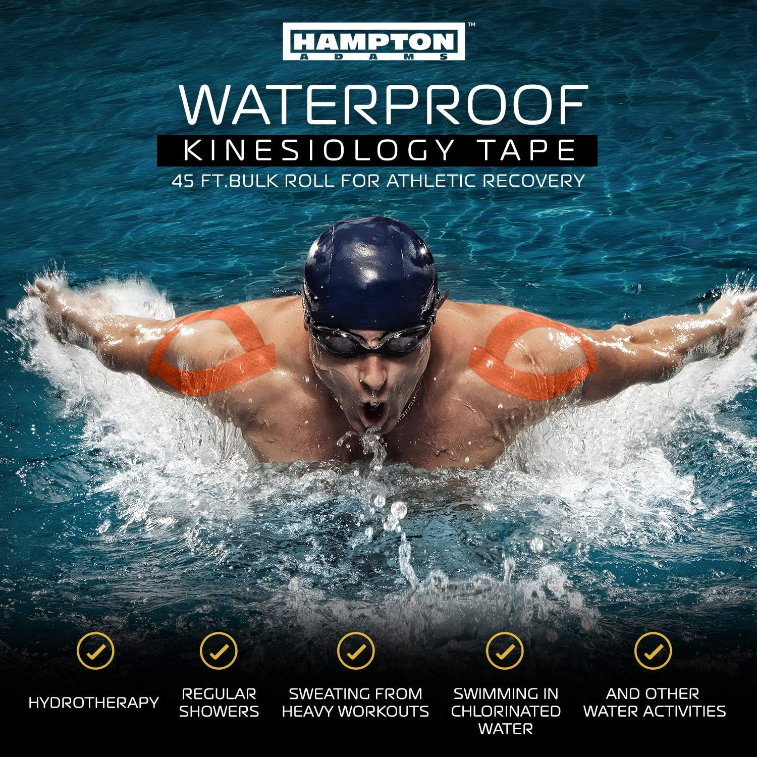 (135 Feet) Bulk Kinesiology Tape Waterproof Roll Sports Therapy Support for Knee, Muscle, Wrist, Shoulder, Back/Original Uncut Premium Therapeutic Elastic & Hypoallergenic Cotton - Green image number 3