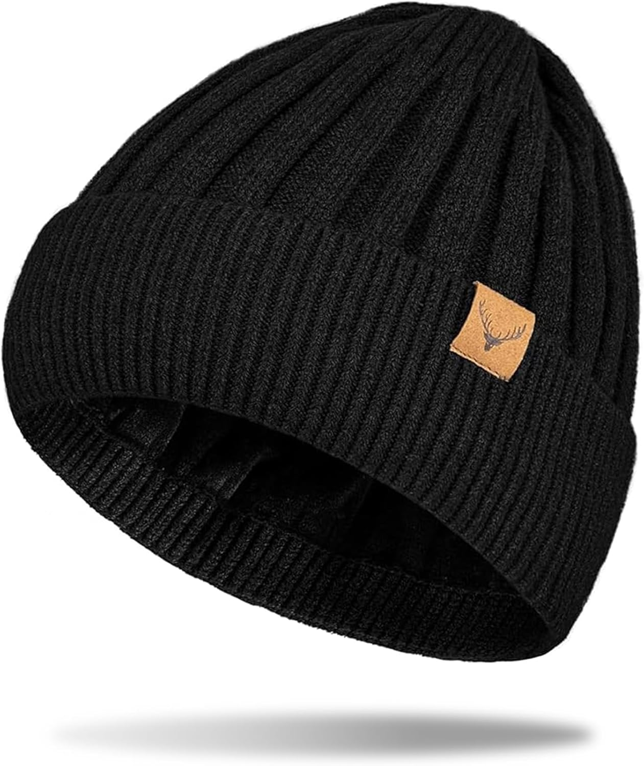 Hebenie Beanie Hat Men - Winter Hats Thermal Trawler Beanie Hats Soft Classic Knitted Cuffed Beanies Gifts for Men image number 5