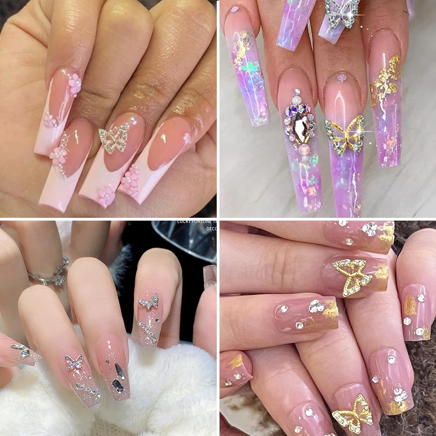 Tatiwoo Pink White Red Black Flowers Nail Charms Bow Tiny Blossom Flowers Acrylic Nail Charms Butterfly Nail Gems Charms for Manicure DIY Crafts Jewel Accessories, Small image number 6