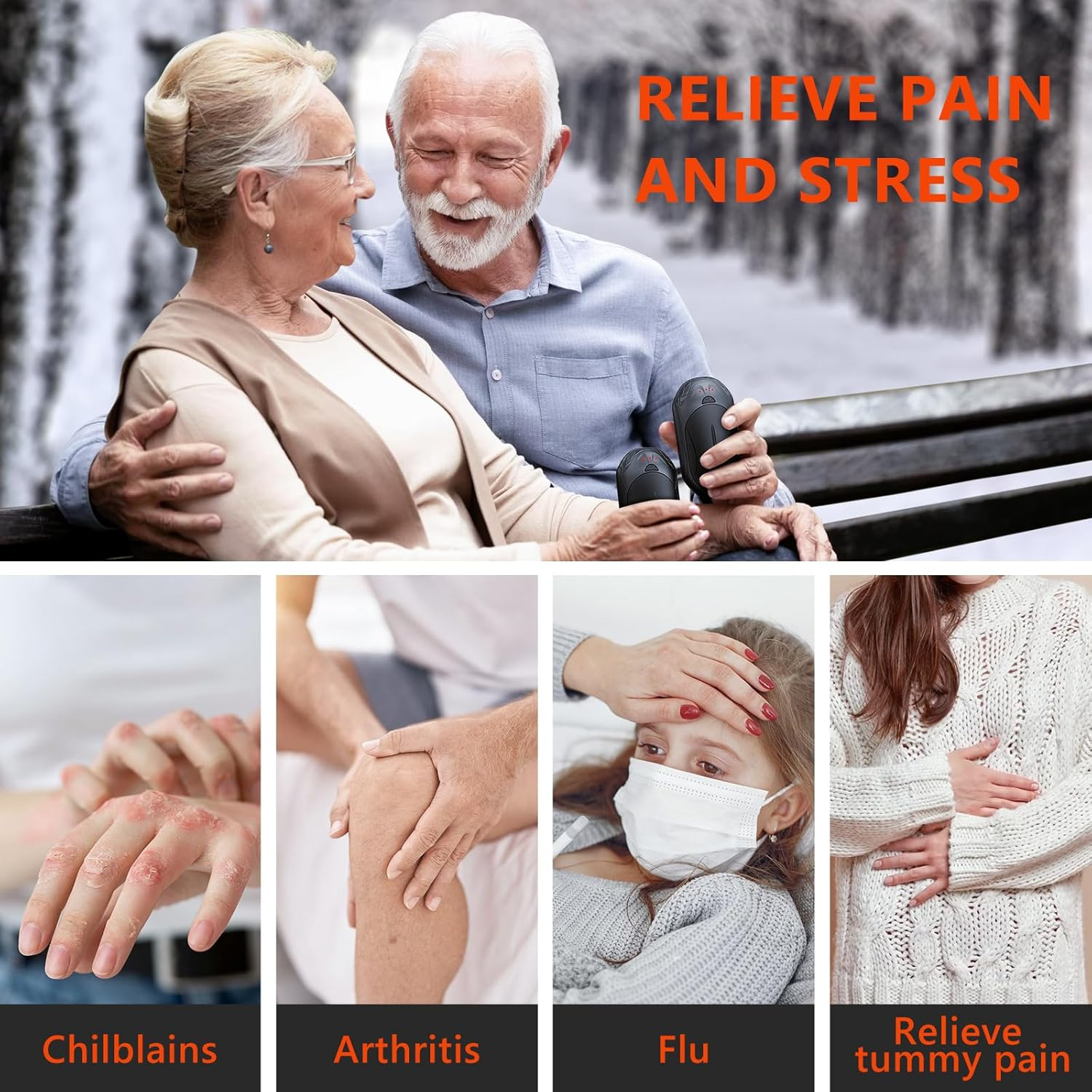 20Hrs Rechargeable Hand Warmers 2-Pack, Electric Split Hand Warmers, Portable Pocket Warmers with 3 Heating Modes Rapid Heating Ideal Warming Gift image number 1